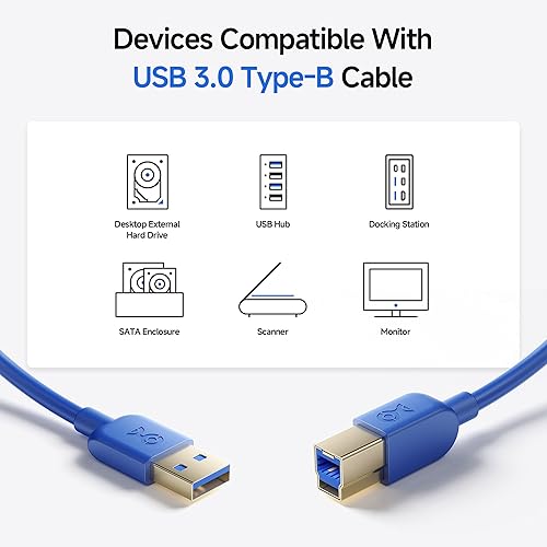 Miniatura 4 de Cable Matters cable USB 30 tipo A a B de máxima velocidad Azul