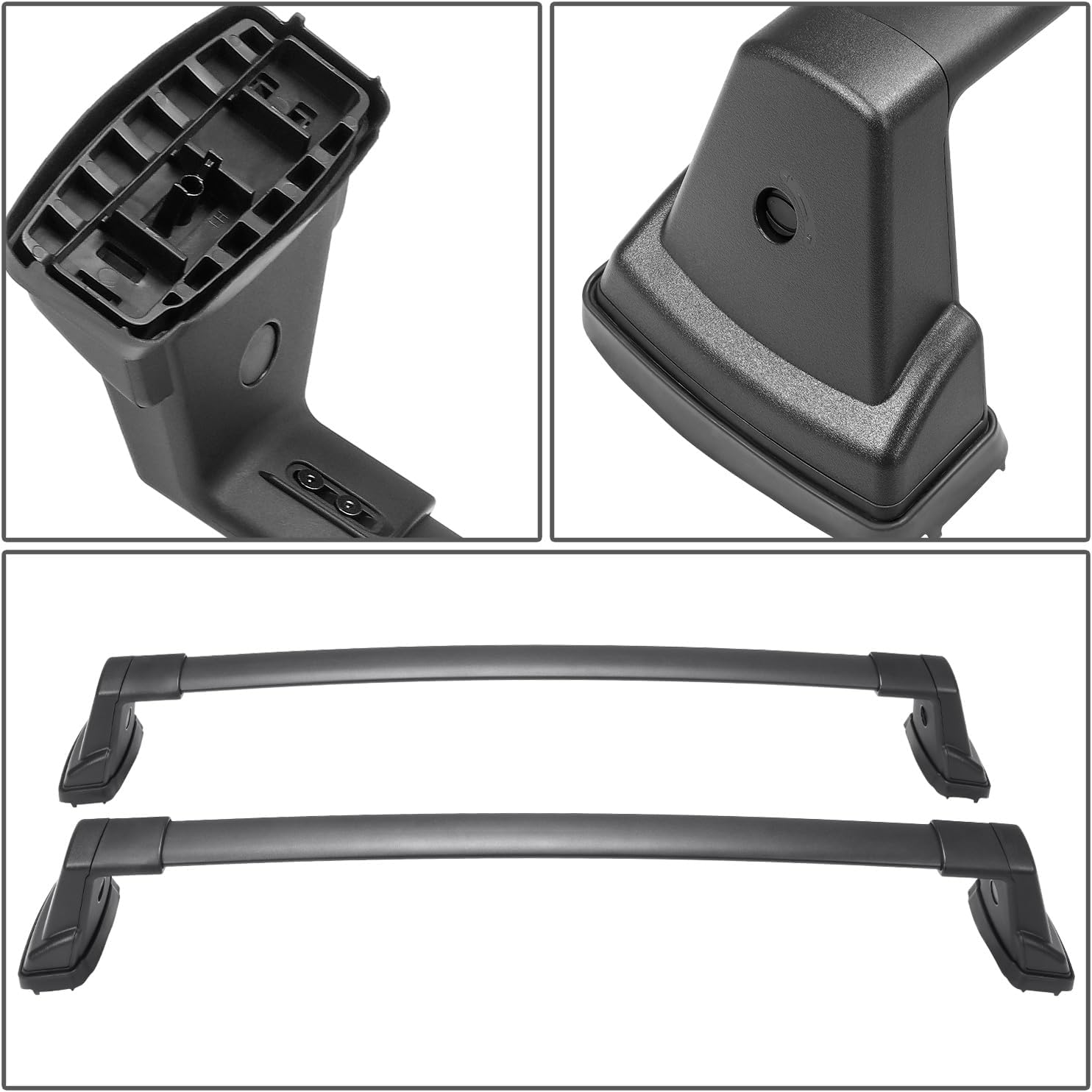 DNA MOTORING Front, Rear Pair of Roof Rack Cross Bars Compatible with Soul 2020-2024, RR-KIAS20