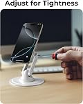 COOPER Mag360, Magnetic Phone Stand for Desk Compatible with MagSafe Phone Holder, 360° Adjustable, iPhone Desk Stand for iPhone 17 Pro Max/16/15/14/13/12, Incl 1 Metal Ring for Other Phones - White
