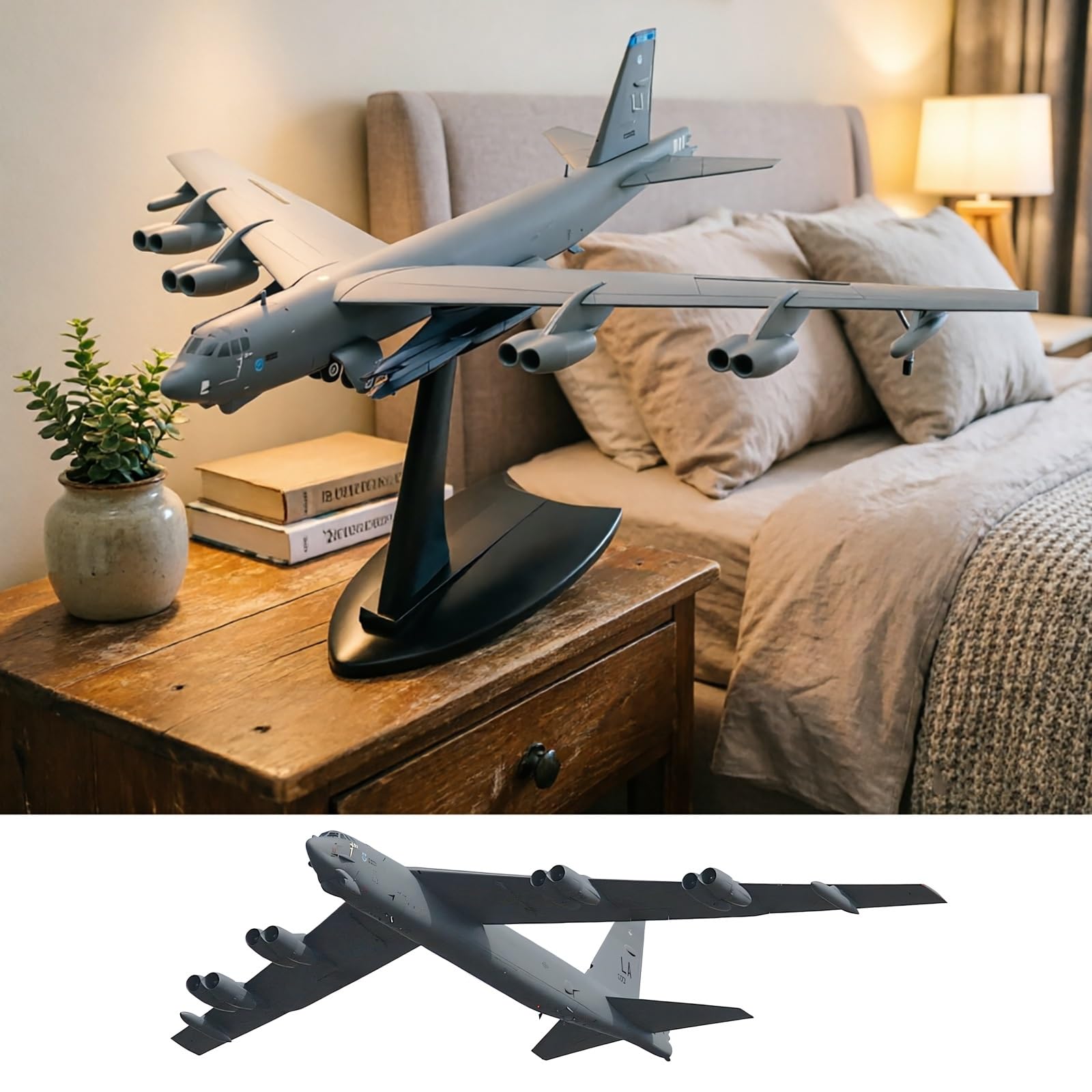 Modello bombardiere in metallo pressofuso 1/200 B-52H Aereo militare alta precisione con espositore, collezione, regalo perfetto for appassionati aviazione decorazioni for casa/ufficio