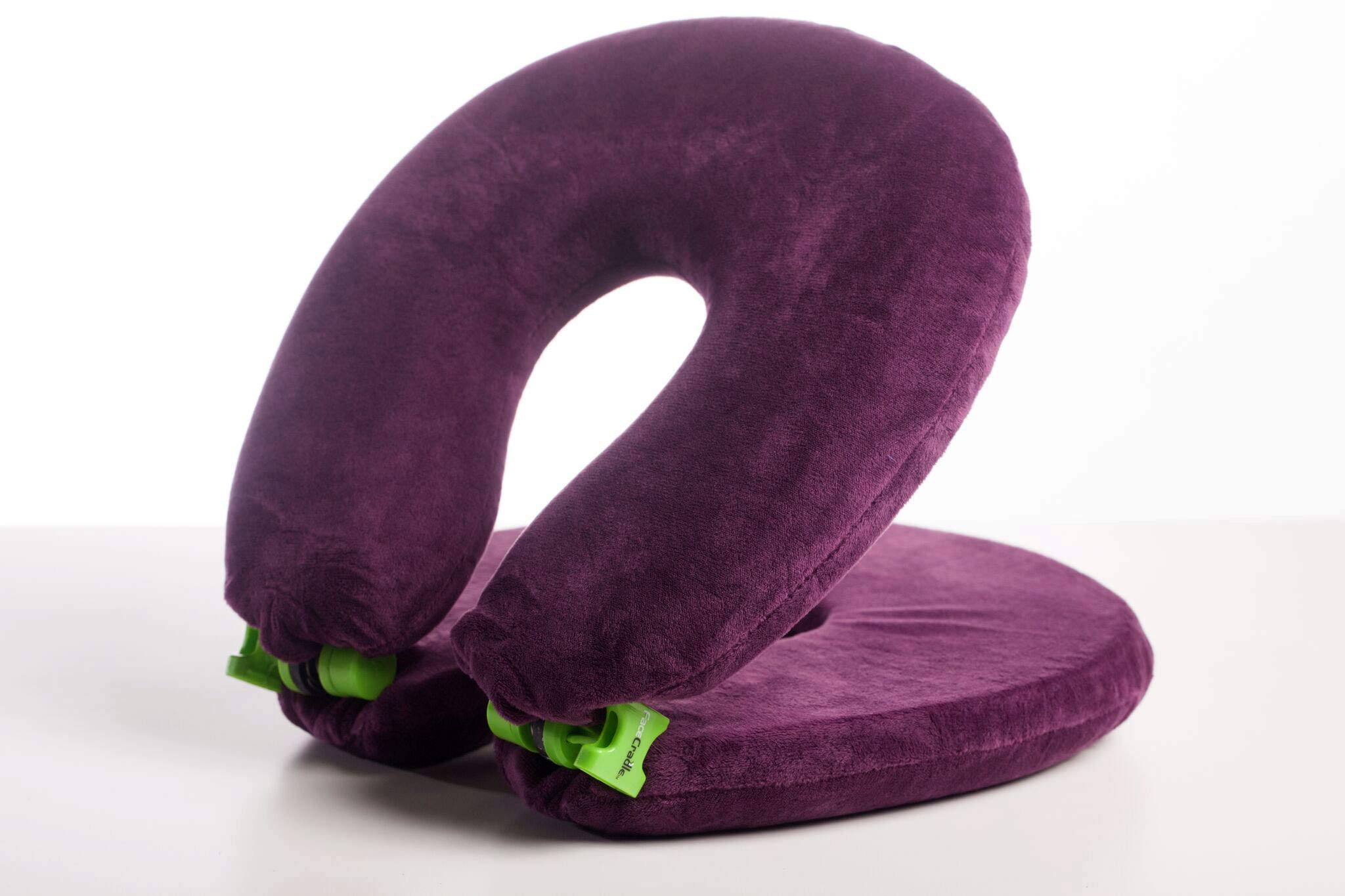 FaceCradle Adjustable Travel Pillow, Full Sleep While You Travel on an Airplane, Train or Bus, Support Your Neck While You Travel and Sleep, Neck Pillow Comfortably Holds Your Head Up, Violet