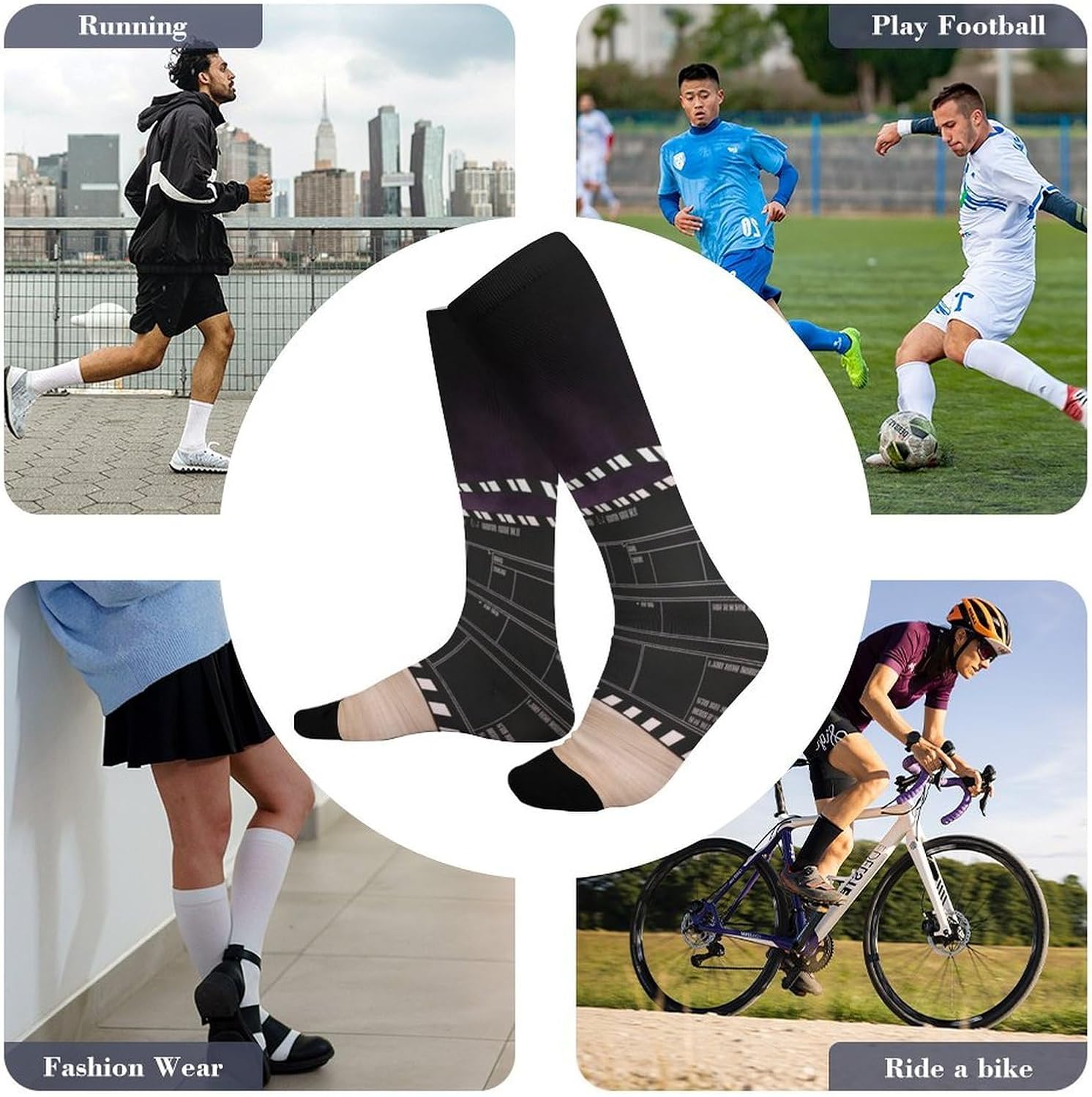 Movies Clapperboard Knee High Soccer Socks Moisture Wicking