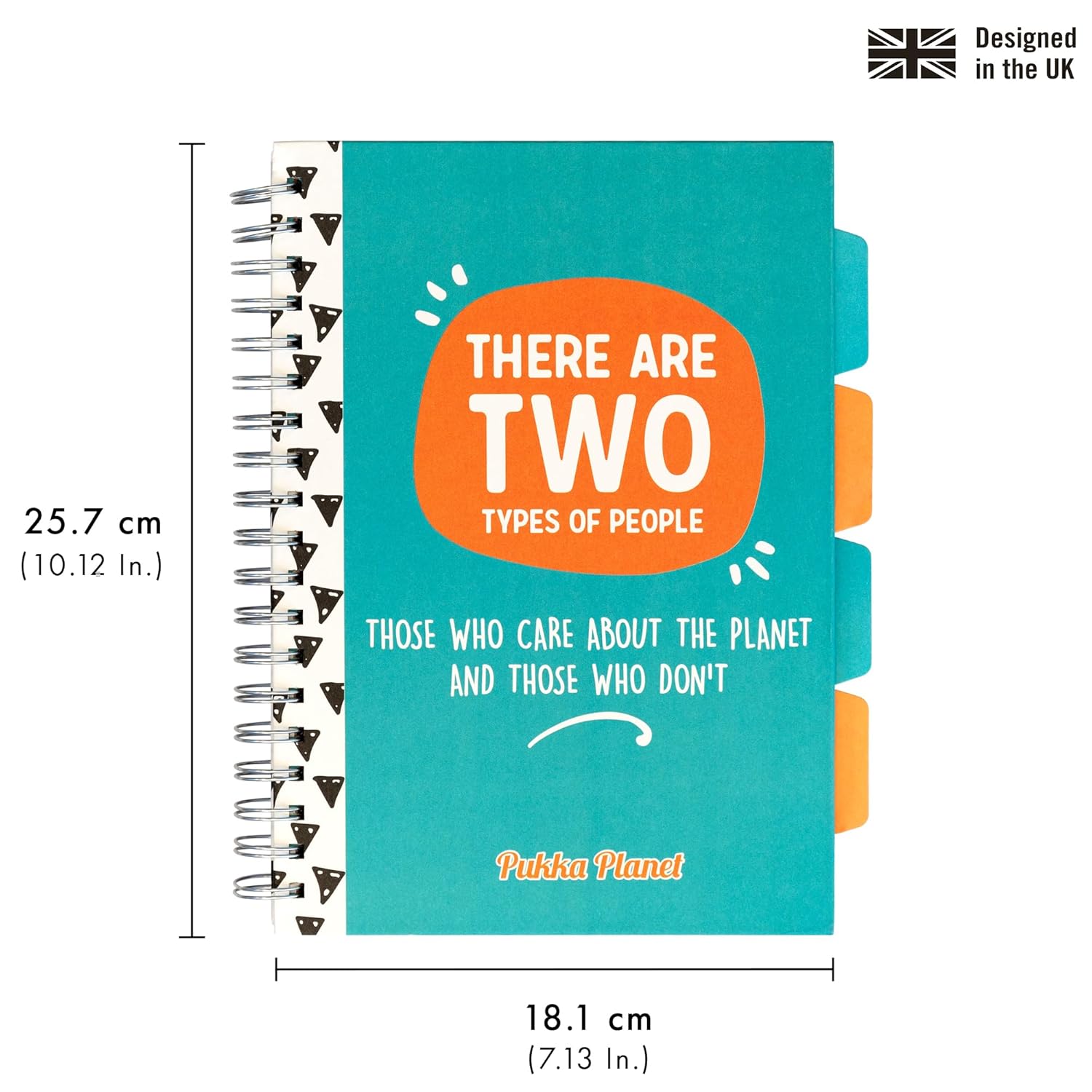 Pukka Pad, Pukka Planet B5 Project Book 2-Pack with Repositionable Dividers - 5-Subject Double Spiral Bound Notebook with 100% Recycled Paper, Recyclable After Use – 25.7 x 18.1cm      Office Product