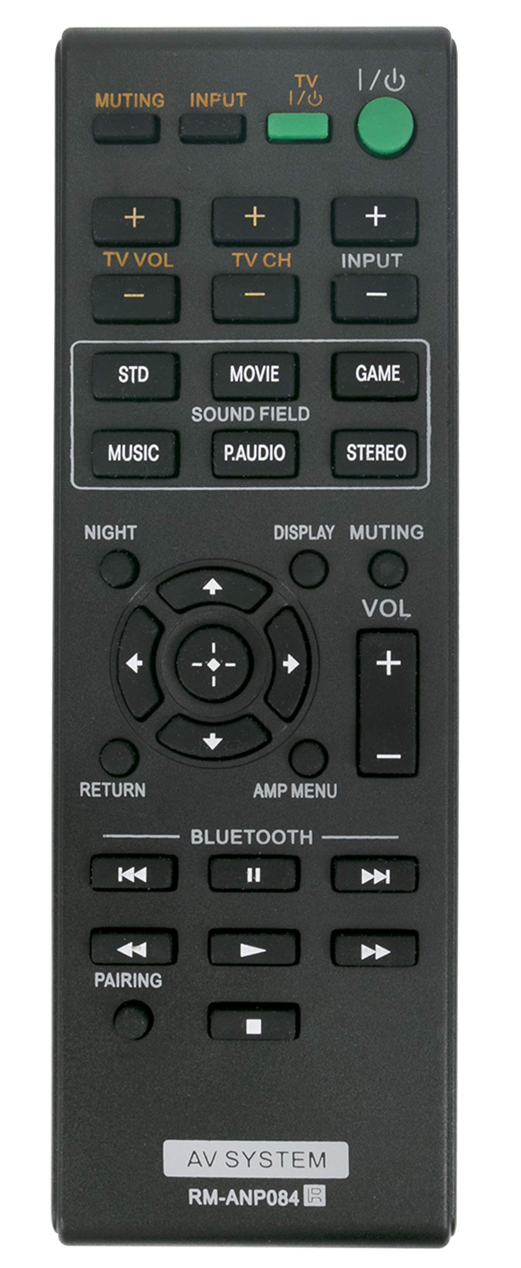 VINABTYNew RM-ANP084 Replaced Remote fit for Sony Home Theater HT-CT260 PN1H HT-CT260HP SA-CT260 SA-WCT260 EZW-RT50 149050111