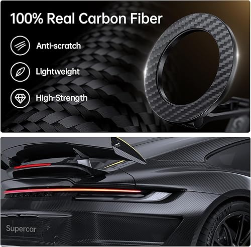 Miniatura 4 de SYNCWIRE Compatible con soporte MagSafe para automóvil, soporte magnético para teléfono para tablero de automóvil, flexible de tres ejes rotación de