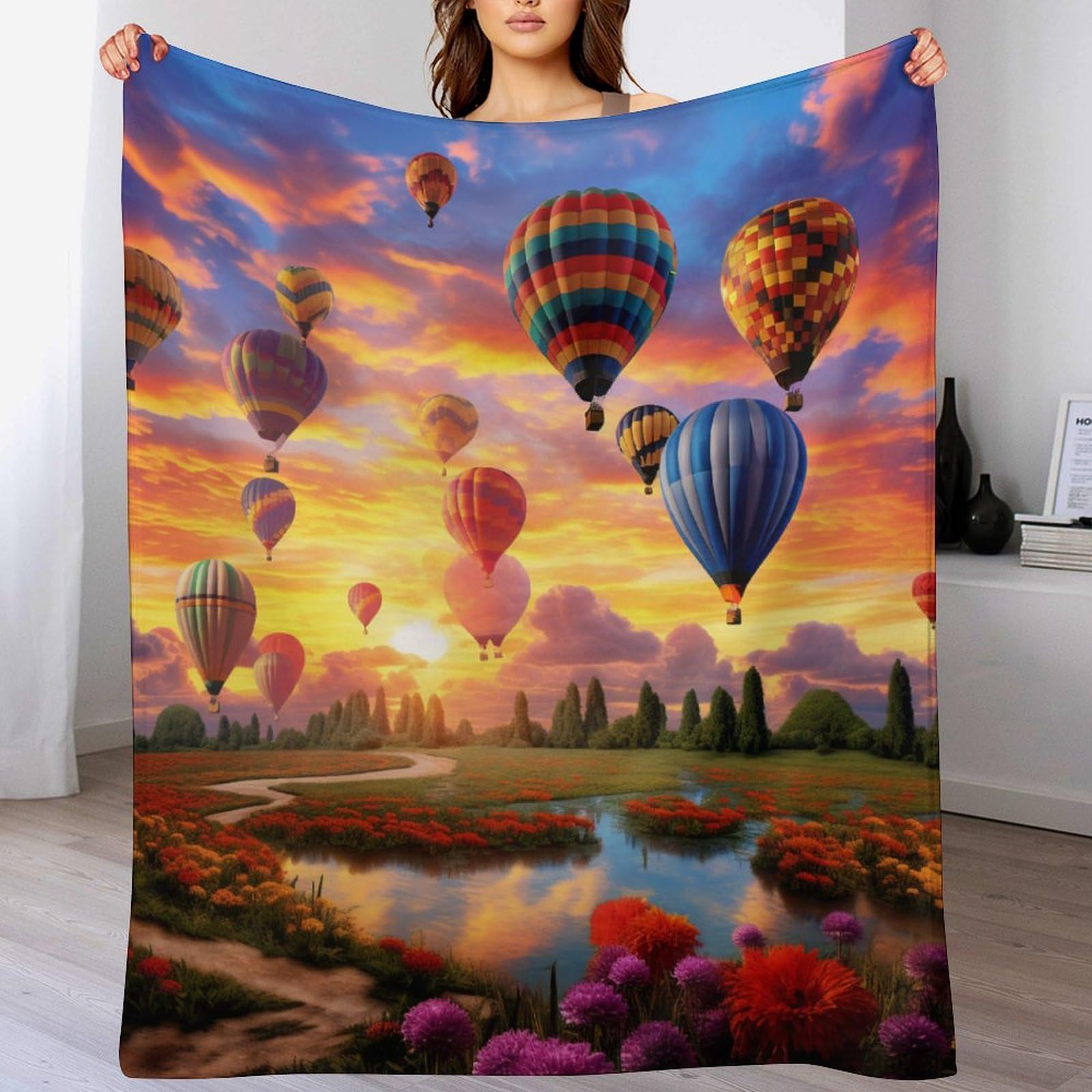 Couverture montgolfière pour vos moments cocooning sur le canapé
