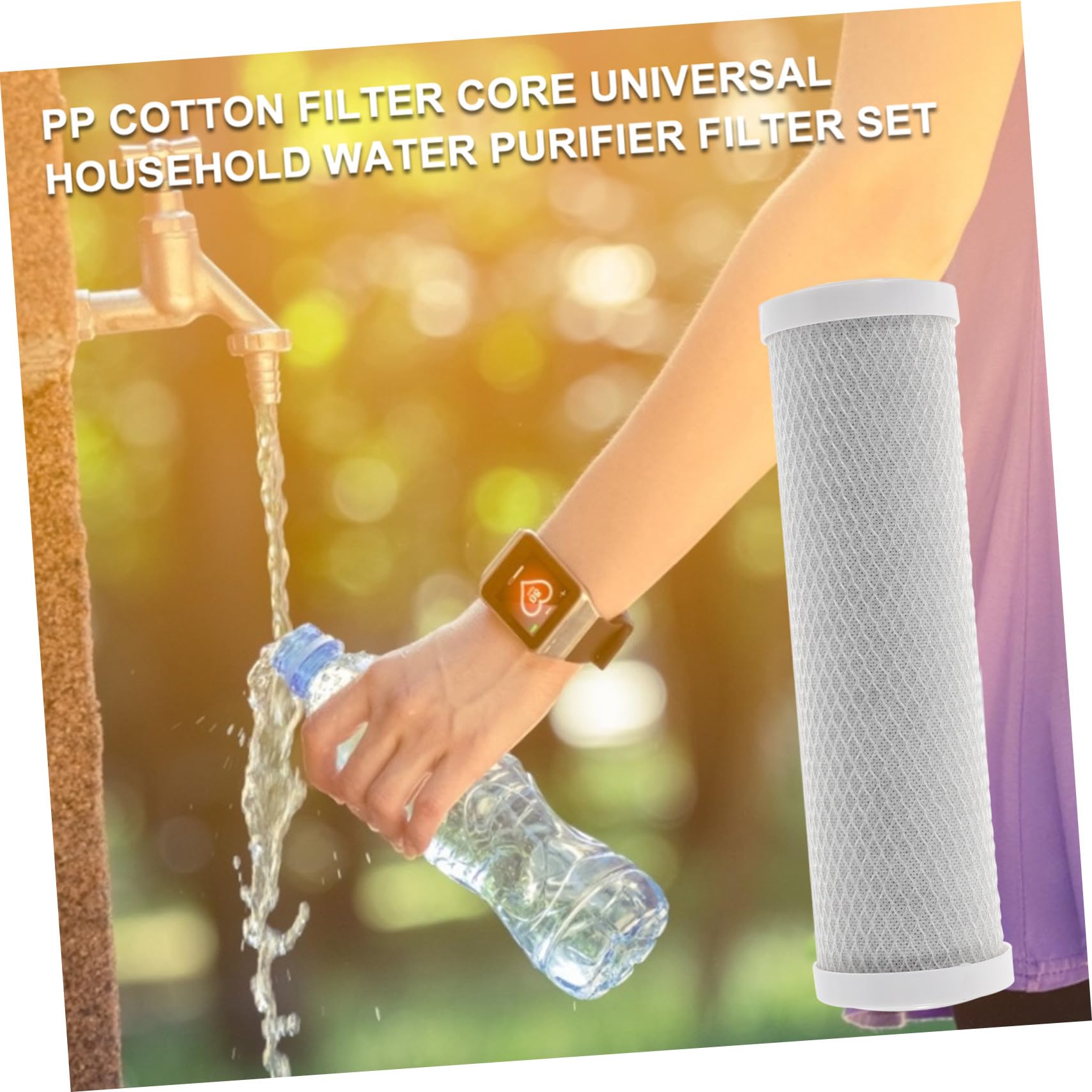 DOITOOL Cartuccia di Ricambio per Depuratore Acqua Domestico 2 Pezzi Carbone Attivo e Cotone Pp per Garantire Acqua Potabile Pulita e Prolungare la Vita del Sistema