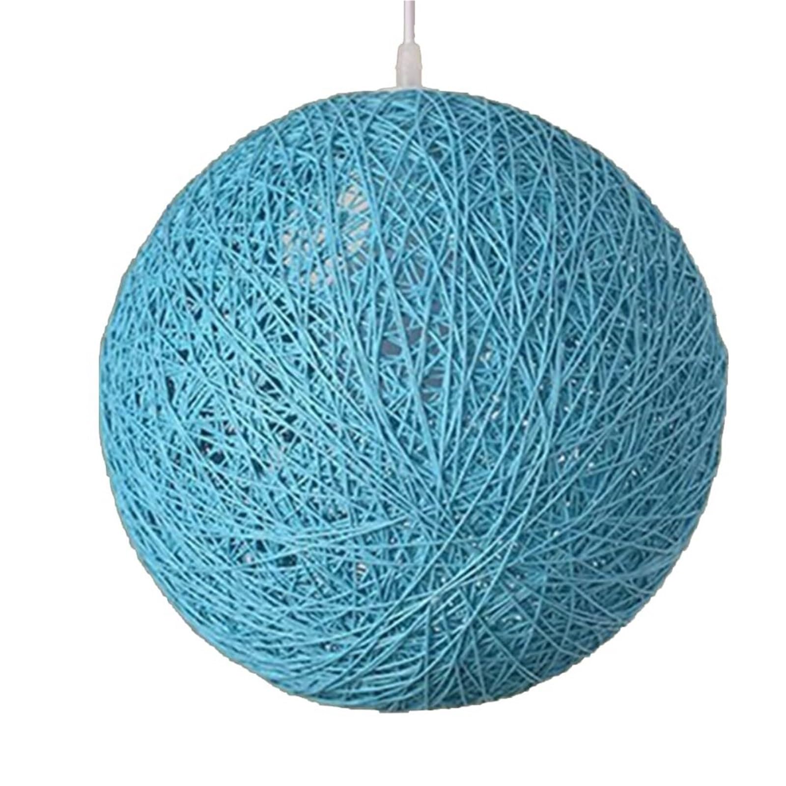 KHUKHU Hemp Thread Circular Light Fixture Modern Hand-Woven Light Fixtures American Style Countryside Bamboo Woven Chandelier for Kitchen Dining Room Bedroom(A,35cm)