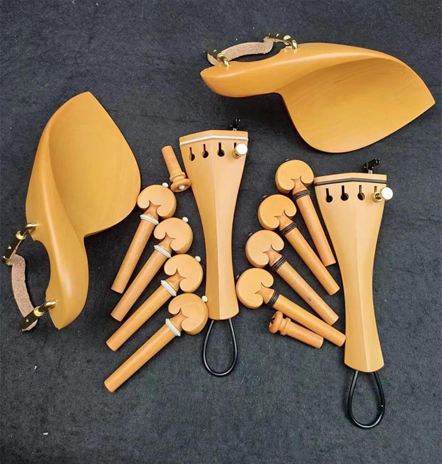 Accessori per violino Accessori Per Violino In Legno Di Bosso Parti Di Ricambio Piroli Mentoniera Cordiera Puntale Accordatore Fine(Violin part 1)