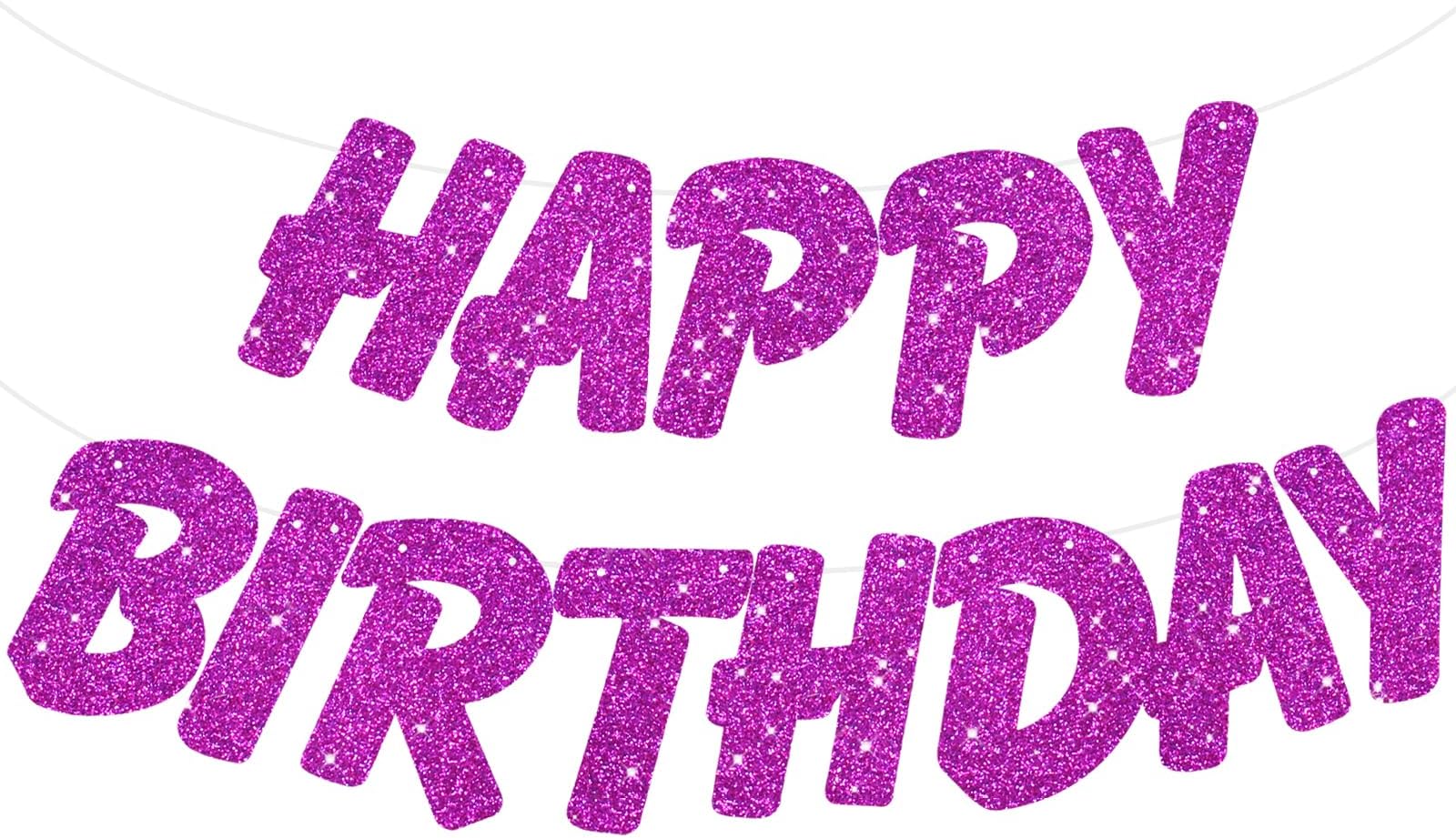 Pre-Strung Happy Birthday Banner With Glitter - 9.8ft Golden Party Decorations, No Assembly Required