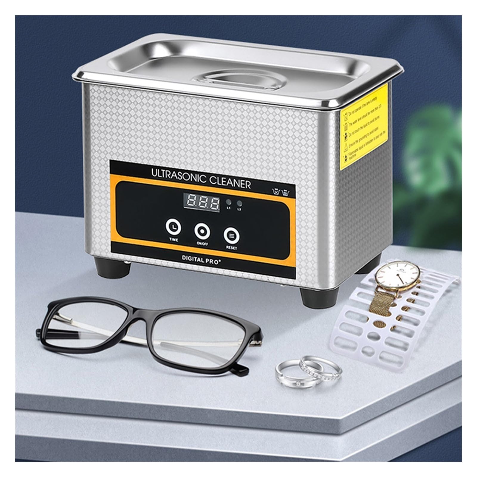 Nettoyeur à ultrasons, Nettoyeur à ultrasons numérique 40 kHz, 60 W, bain de dégazage for bijoux en or, argent, lunettes, jade