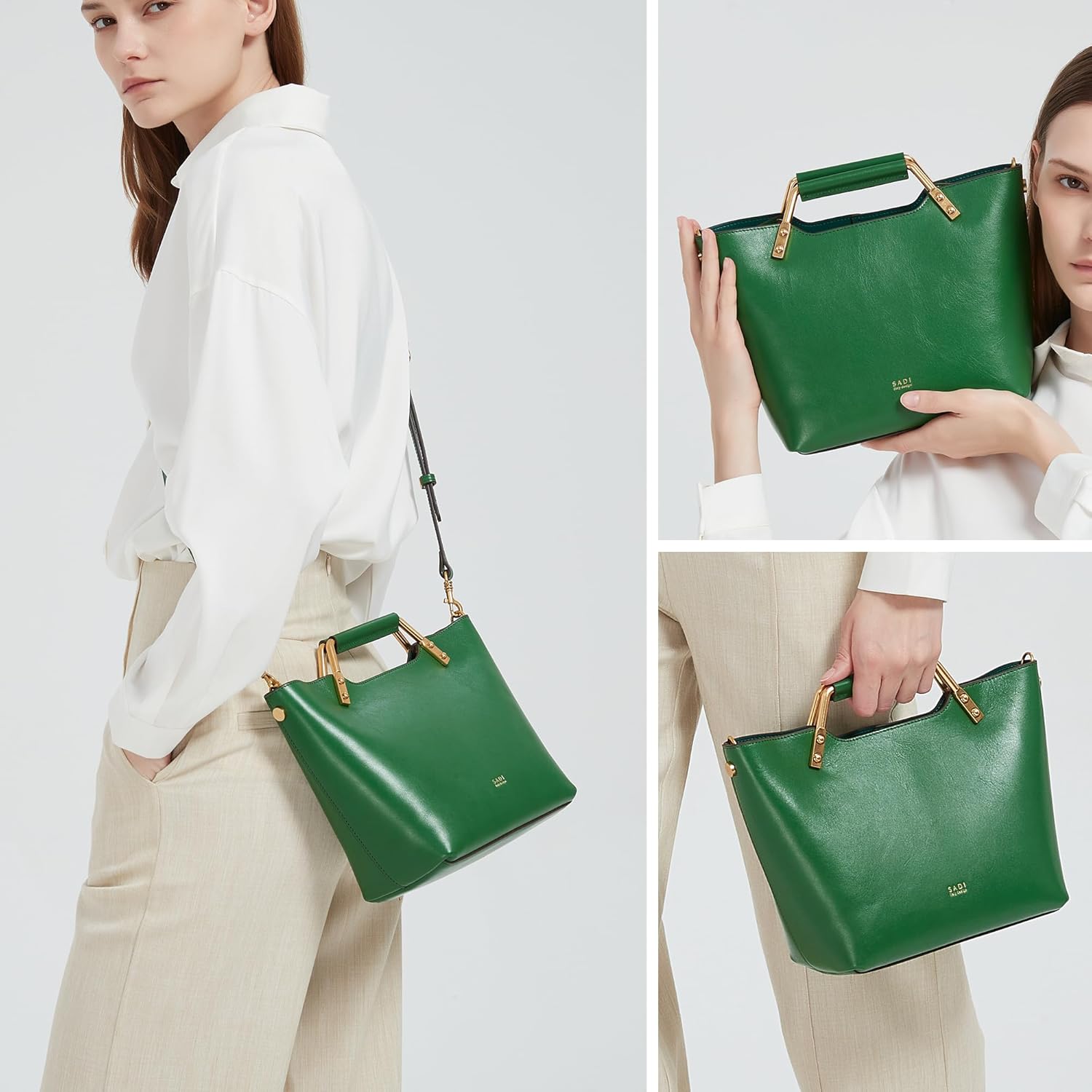 SADI Genuine Leather Designer Handbags for Women, Women's Crossbody/Shoulder/Handbags with Adjustable Shoulder Strap - Image 2