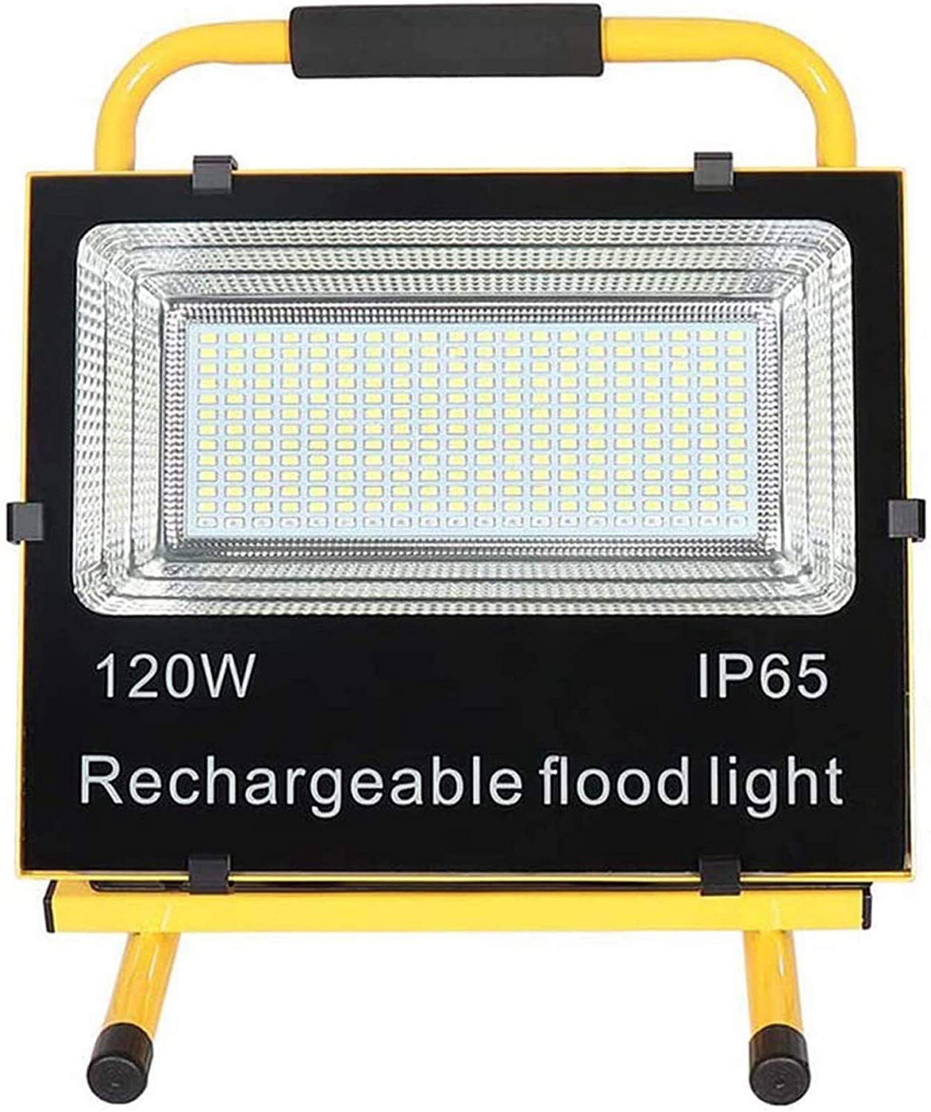 Przenośna lampa robocza LED 120 W, bezprzewodowe reflektory akumulatorowe, wodoodporne zewnętrzne światła robocze IP65 ze stojakiem, wbudowana bateria 17600 mAh, reflektory punktowe do garażu