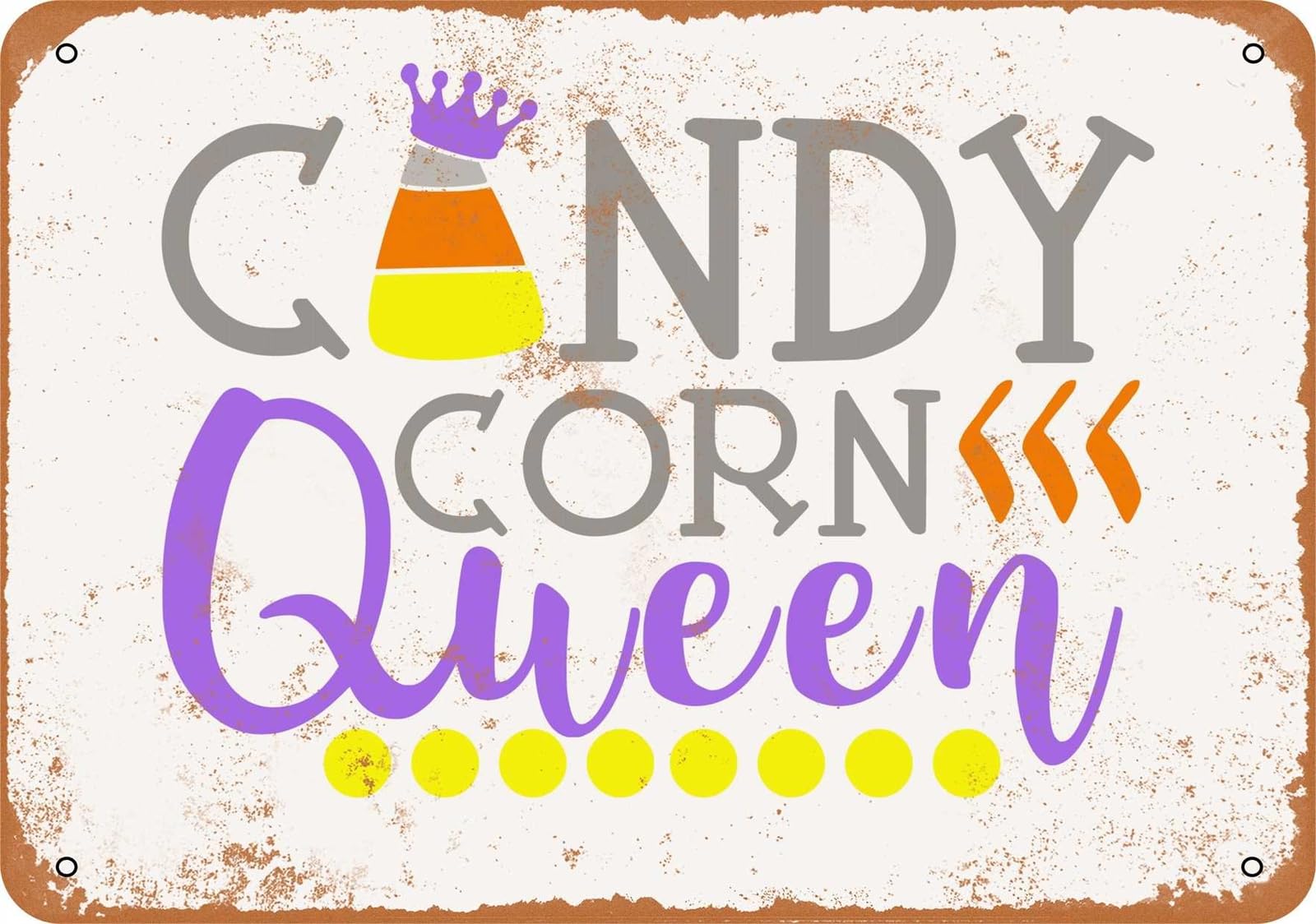 Miaomansenstore Metal Sign - Candy Corn Queen - Vintage Look Home Decor
