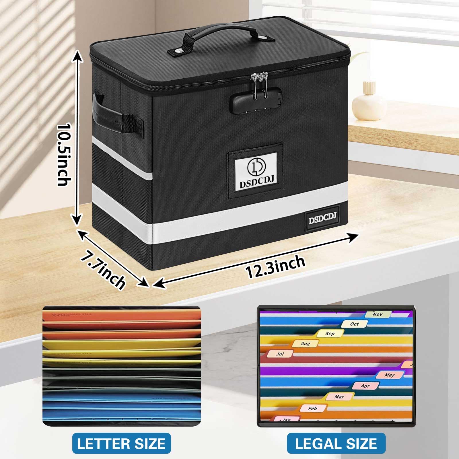 Andyer Boîte De Classement Avec Serrure, Boîte à Documents