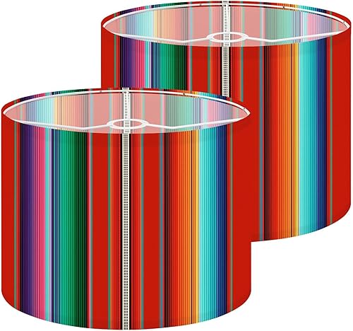 Miniatura 15 de Drum Lamp Shade Retro 70s sunset abstract rainbow stripe wave groovy Lampshade for Floor Lamps Table Lamps Pendant Light 13"x10" Replacement Linen