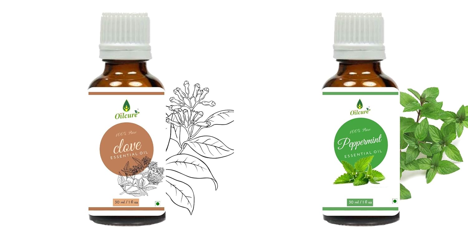 Peppermint and clove essential oil oilcure combo | 30 mL each pack. Pure Non -specified Peppermint and clove essential oil oilcure combo | 30 mL each pack. Pure Non -specified
