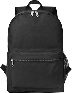 Black Backpack With Padded Straps School Bag for Boys Girls