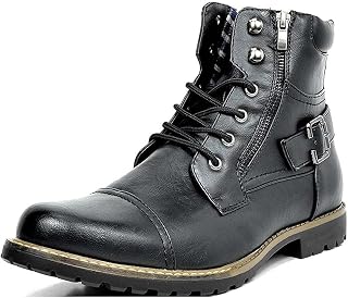 Men's Chukka Boots Black Motorcycle Combat Boots Oxford Casual Dress Boots Men's Leather Boots