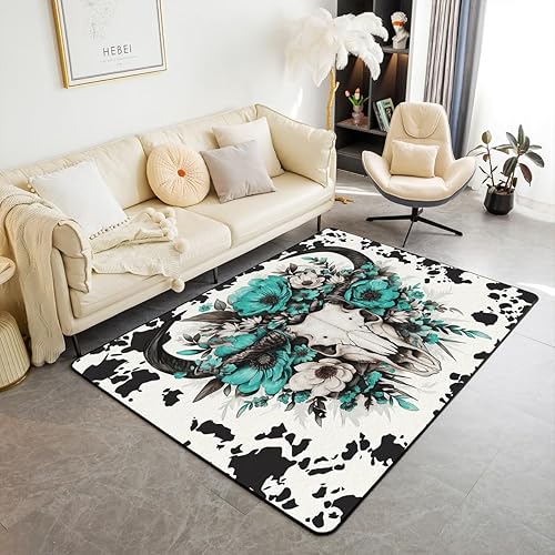Erosebridal Bull Skull Area Rug 5x7 for Bedroom,Vintage Sheep Skull