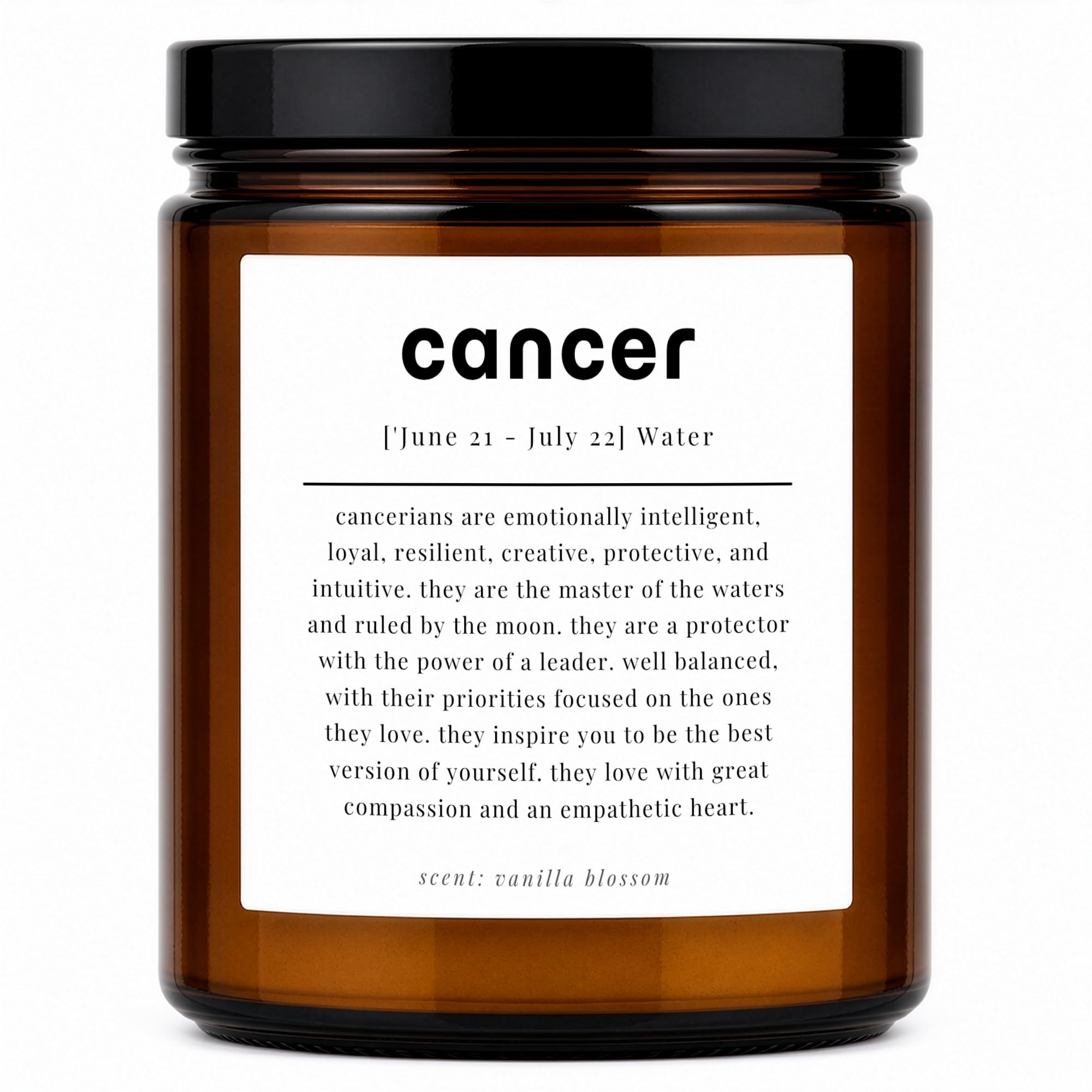 Cancer Definition Candle Gift, Cancer Zodiac Candle for Her, Astrology Star Sign Soy Candle, Cancerian Birthday Gift, Horoscope Candle