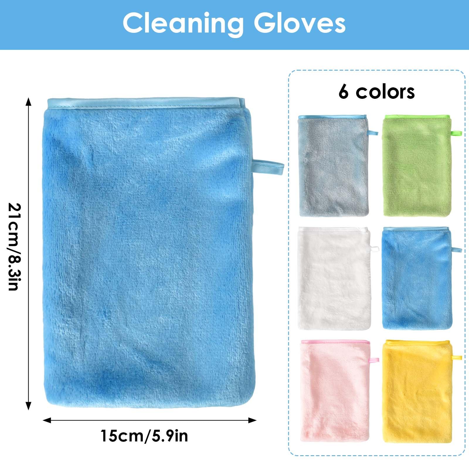 6 Juego de Toallas, Franela Toallas, Suave, Reutilizables, 15 x 21 cm, Towels para Limpieza Facial (6 Colores)