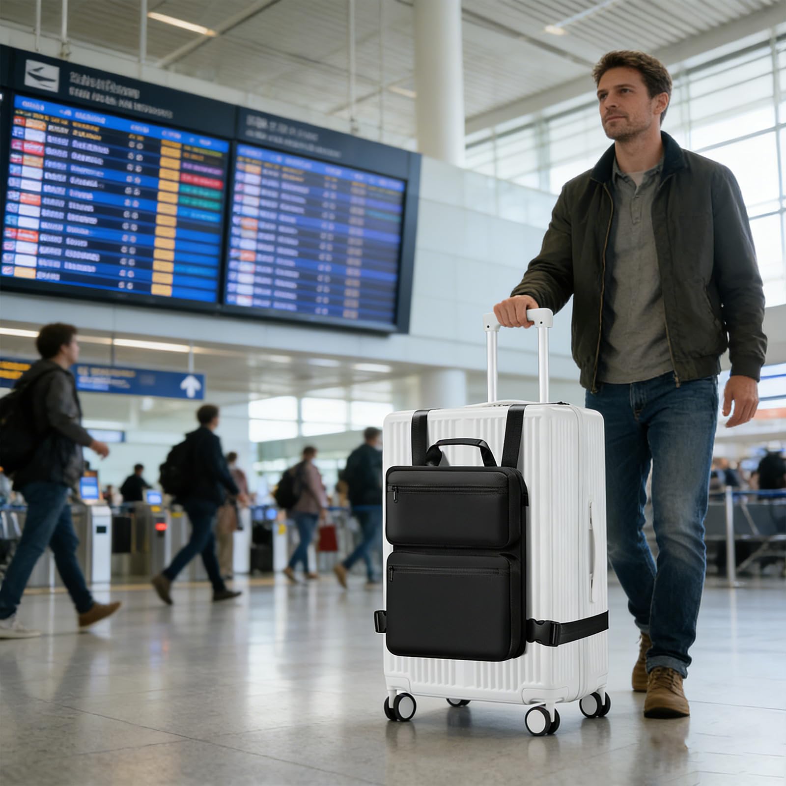 Borsa per computer espandibile a scomparti multipli con protezioni antiurto in tessuto Comoda maniglia Soluzione archiviazione da viaggio Custodia per laptop antiurto