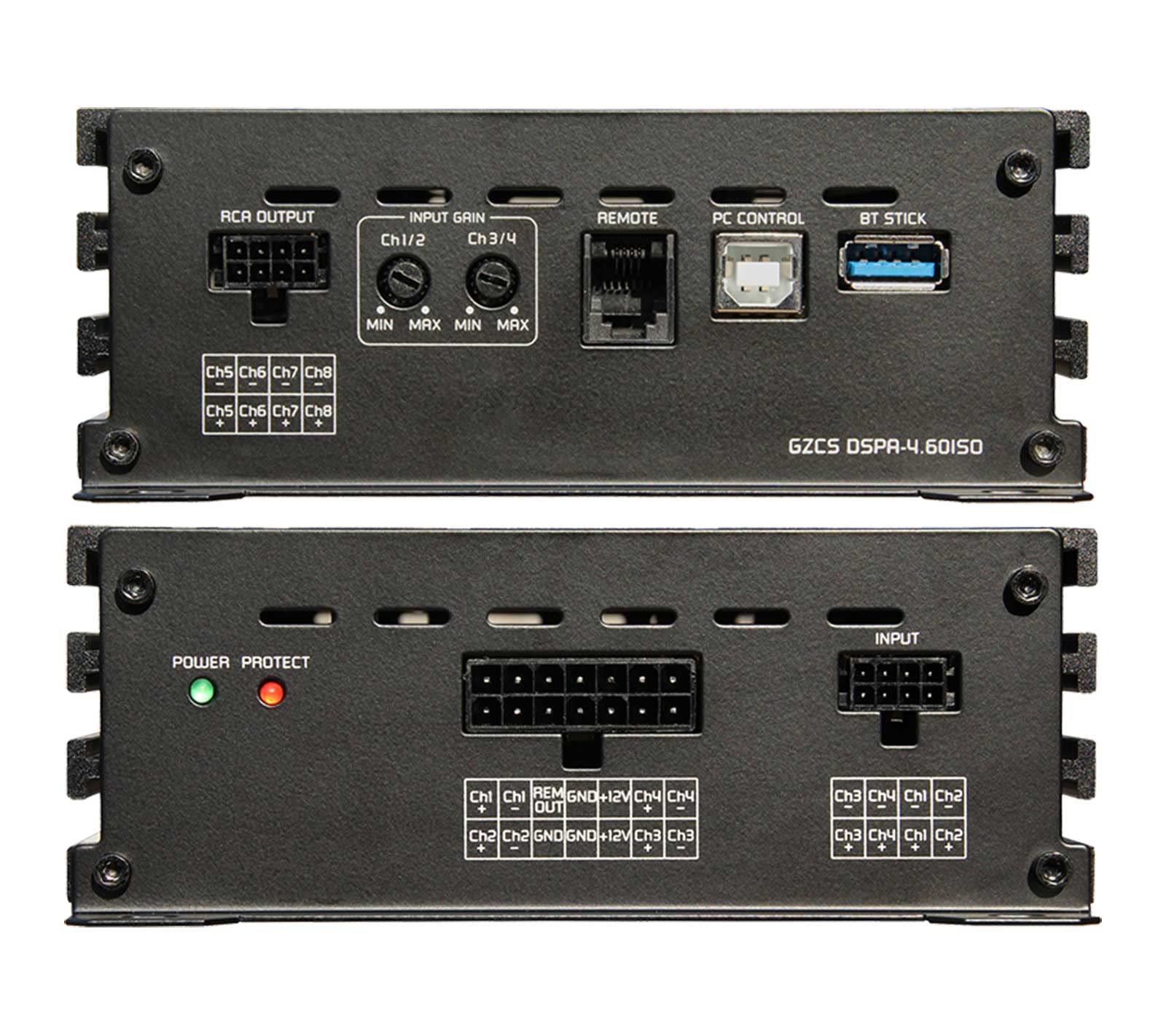 Ground Zero GZCS DSPA-4.60ISO - Amplificatore a 4 canali con DSP a 8 canali con 280 Watt (RMS: 180 Watt)
