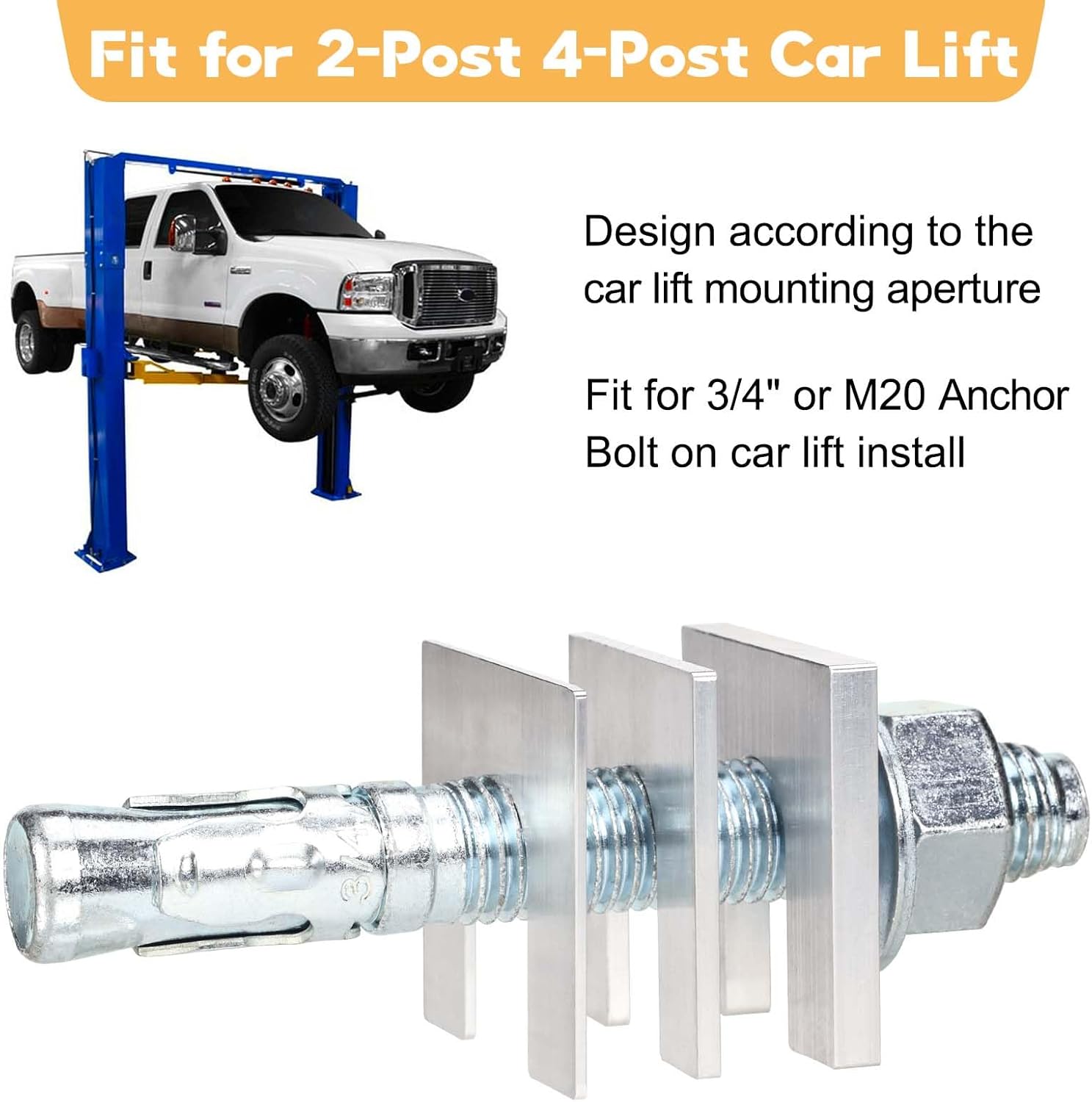 18 Pcs Metal Auto Lift Leveling Shim Kit For 2 Post 4 Post Car Lift Truck Jib Crane Install, Aluminium Horseshoe Tile Construction Spacer Fit For 3/4" Anchor Bolt (1/4” & 1/8” & 1/16”)