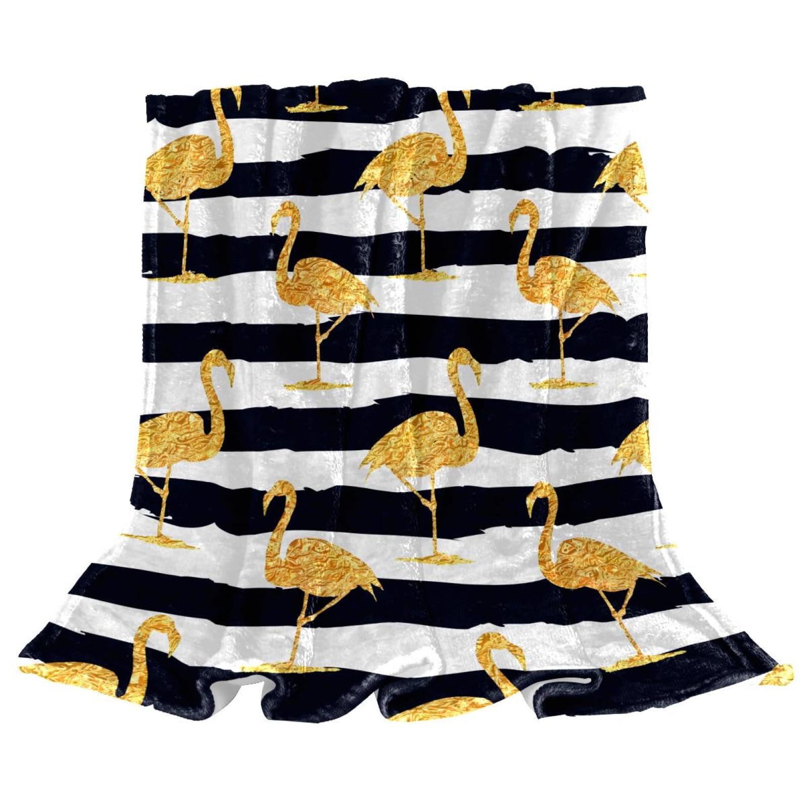 Couverture Polaire Flamant d'or Plaid Douillet pour Créer un Cocon de Chaleur