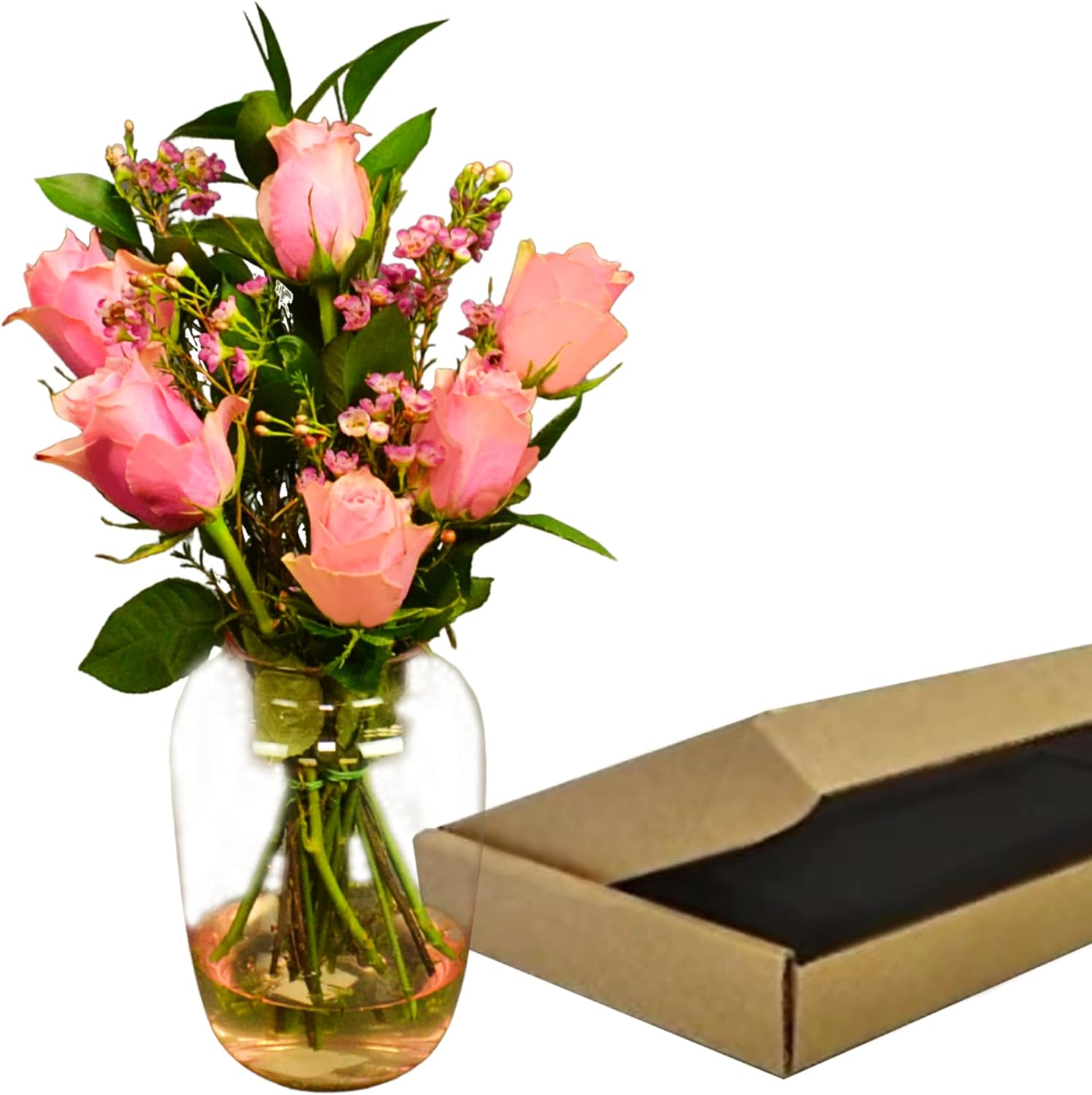 Pink Roses Letterbox Bouquet, Create at Home Fresh Flowers Fresh