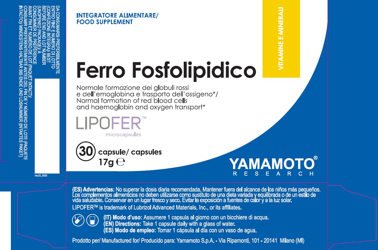 Yamamoto Research Ferro Fosfolipidico, 30 capsule 17g