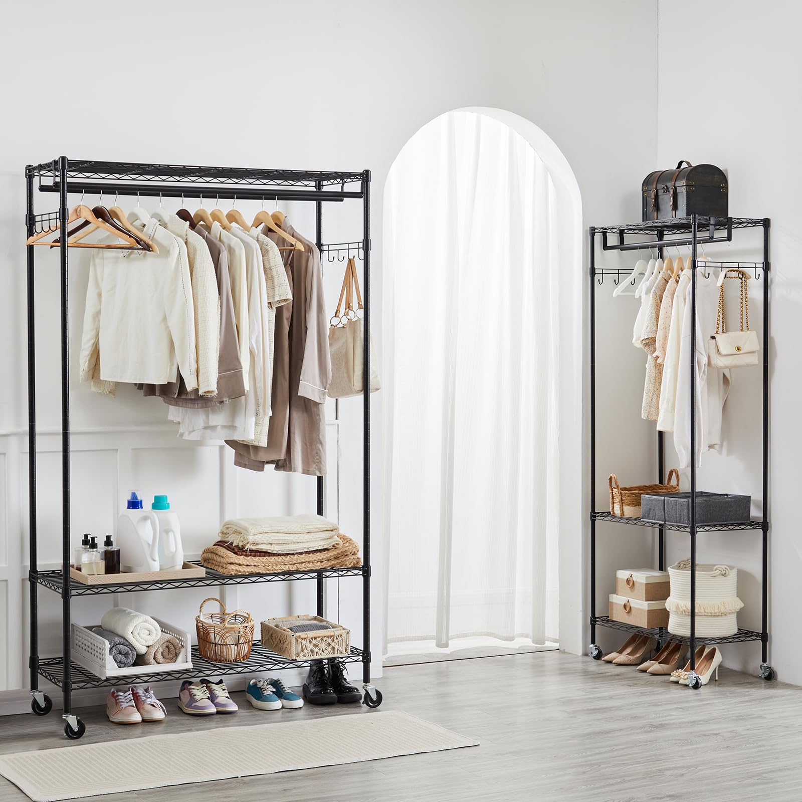 Small Rolling Racks Snapklik.com : Zibbizo Mini Rolling Clothes Rack, Height Adjustable ...