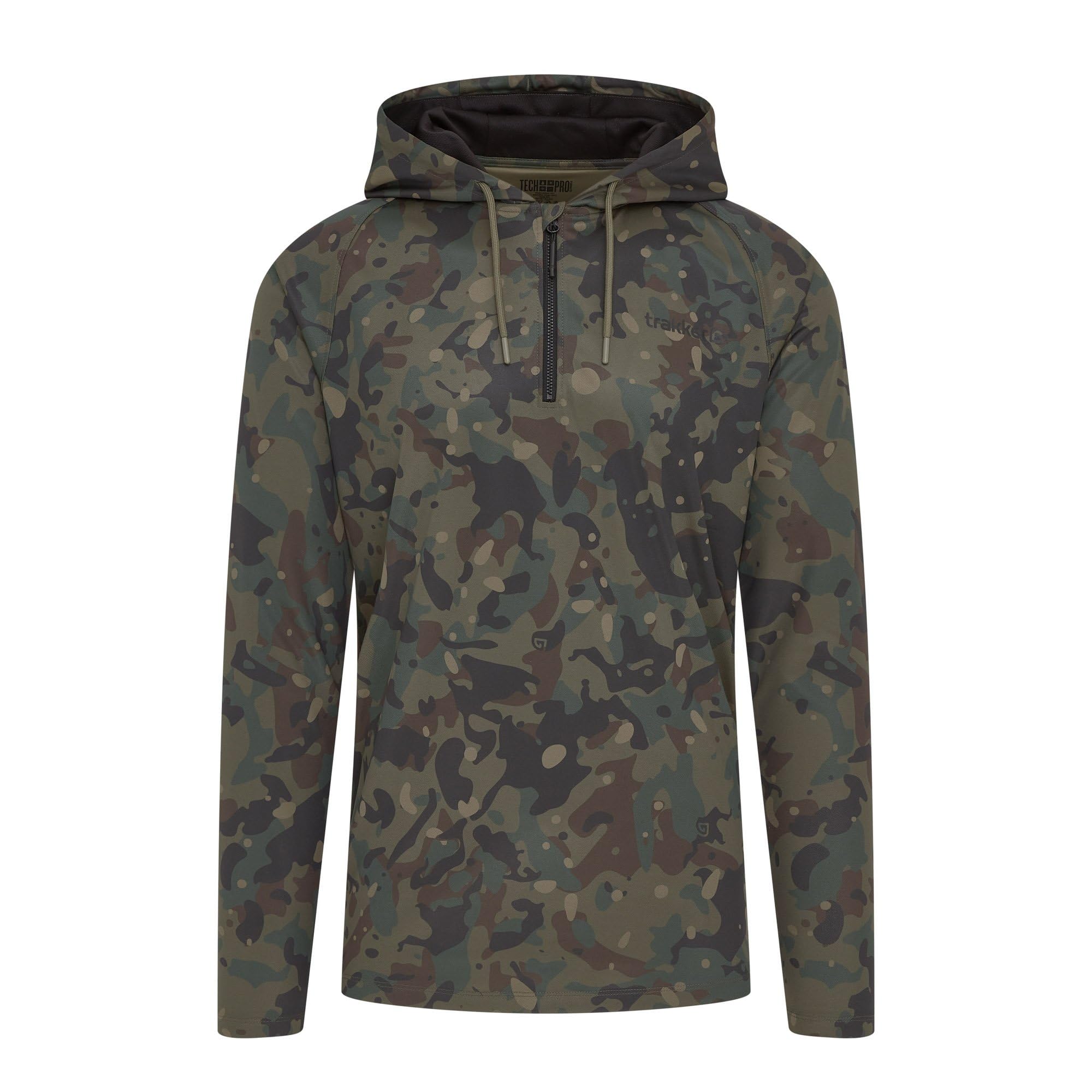 Trakker Camo UV Hooded Shirt 2XL | UV Protection (UPF 50+) | Carp Fishing Sun Shirt with Hood | Ideal for Travel and Long Sessions | Moisture Wicking, Odour Control, Quick Drying Fabric | Code 207290