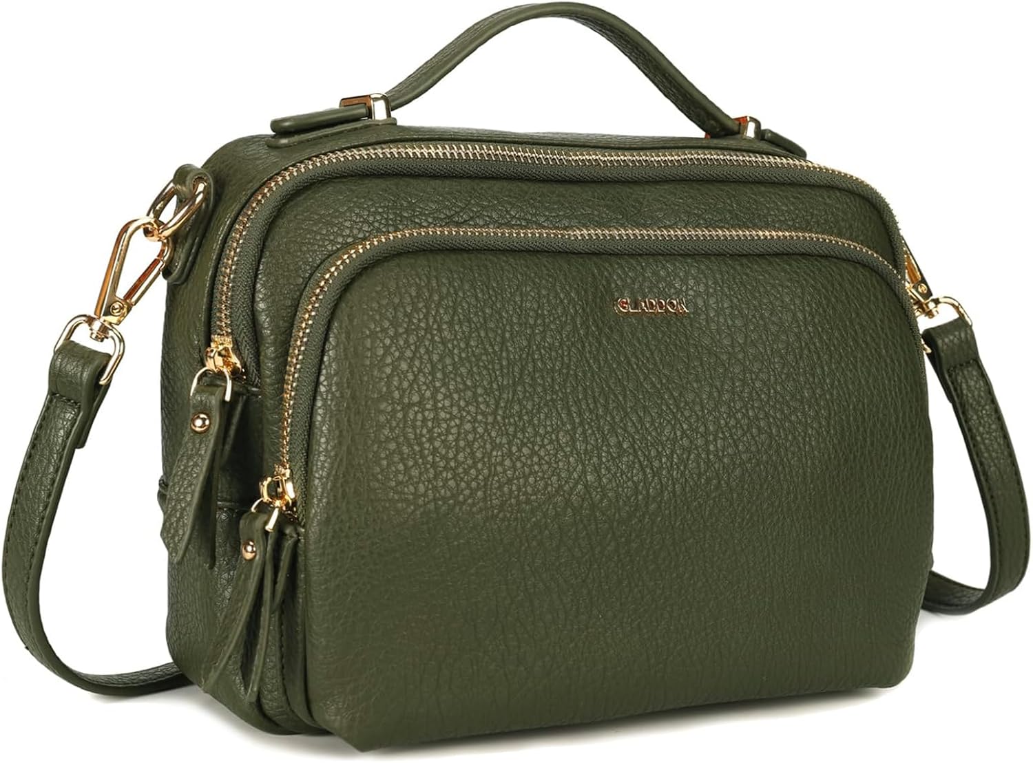 GLITZALL Multi Pockets Crossbody Bags for Women Small Top Handle Purse Satchel and Medium Pocketbooks | Fit A5 Notebook, Pad Mini, Soft Vegan Leather