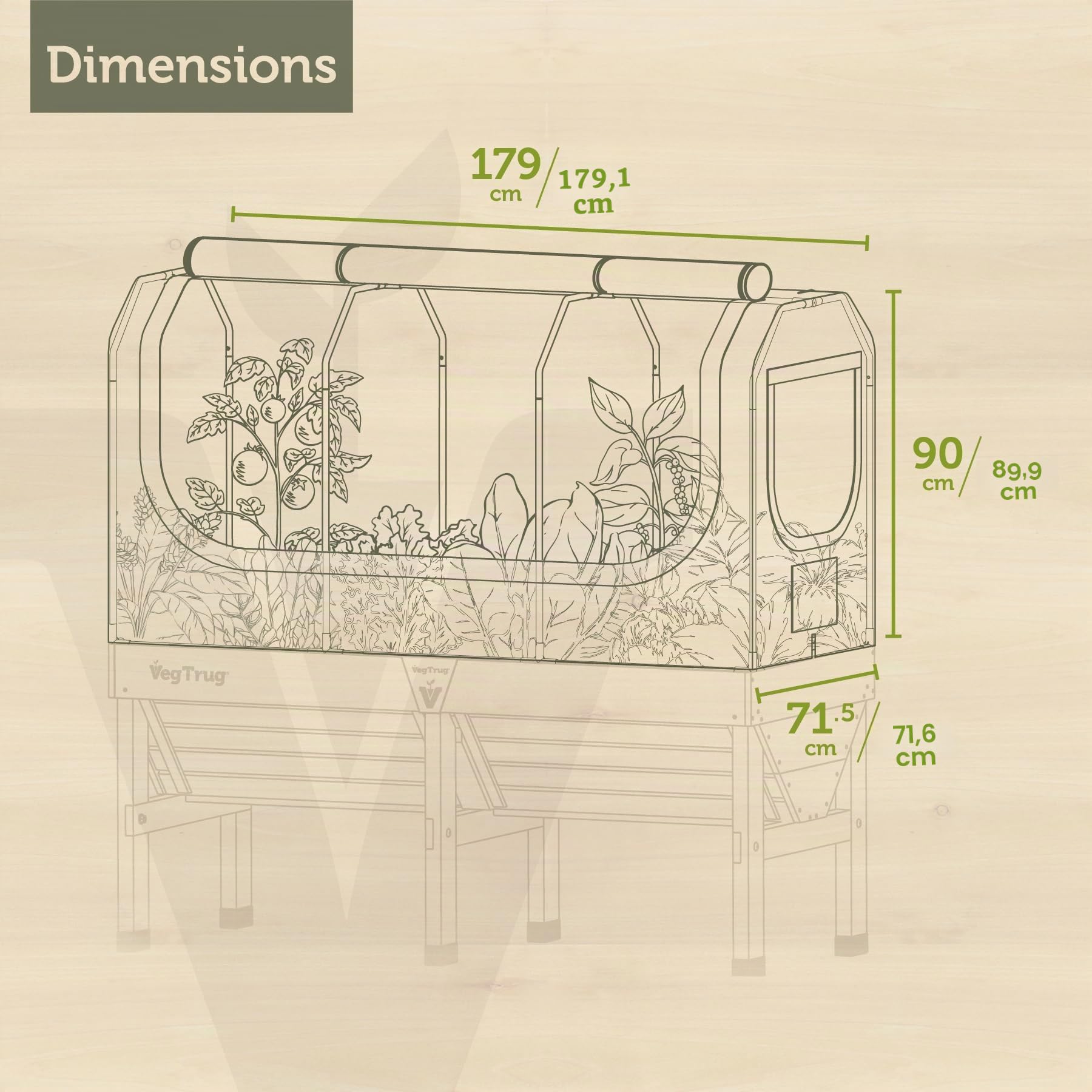 VegTrug Medium Greenhouse Frame & Multi Cover Set, White