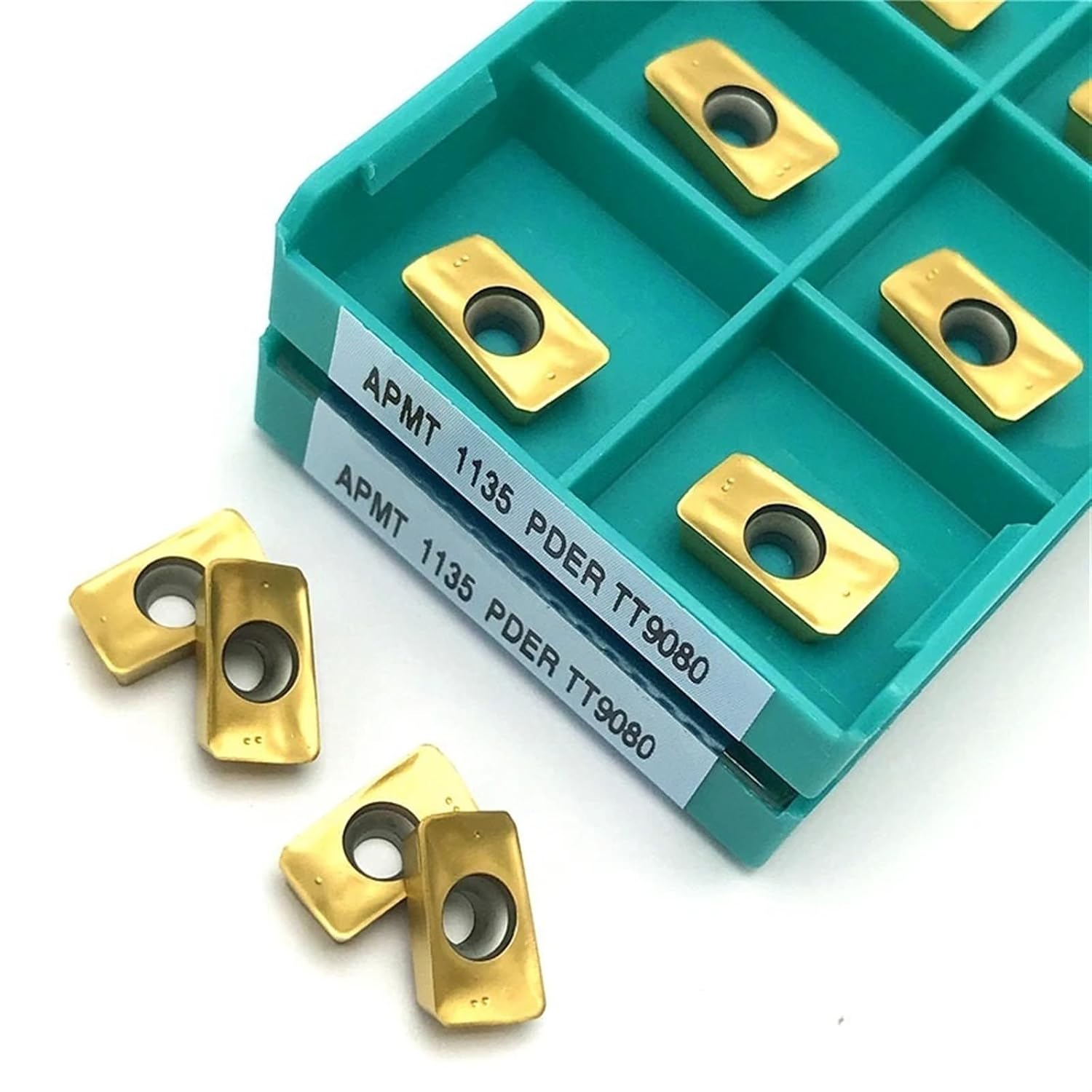 CNC Carbide Inserts APMT1135 TT9080/APMT1604 TT9080 Indexable Milling Turning Tool Carbide Turning Inserts Lathe Replacement Inserts 10pcs(APMT1604 TT9080)