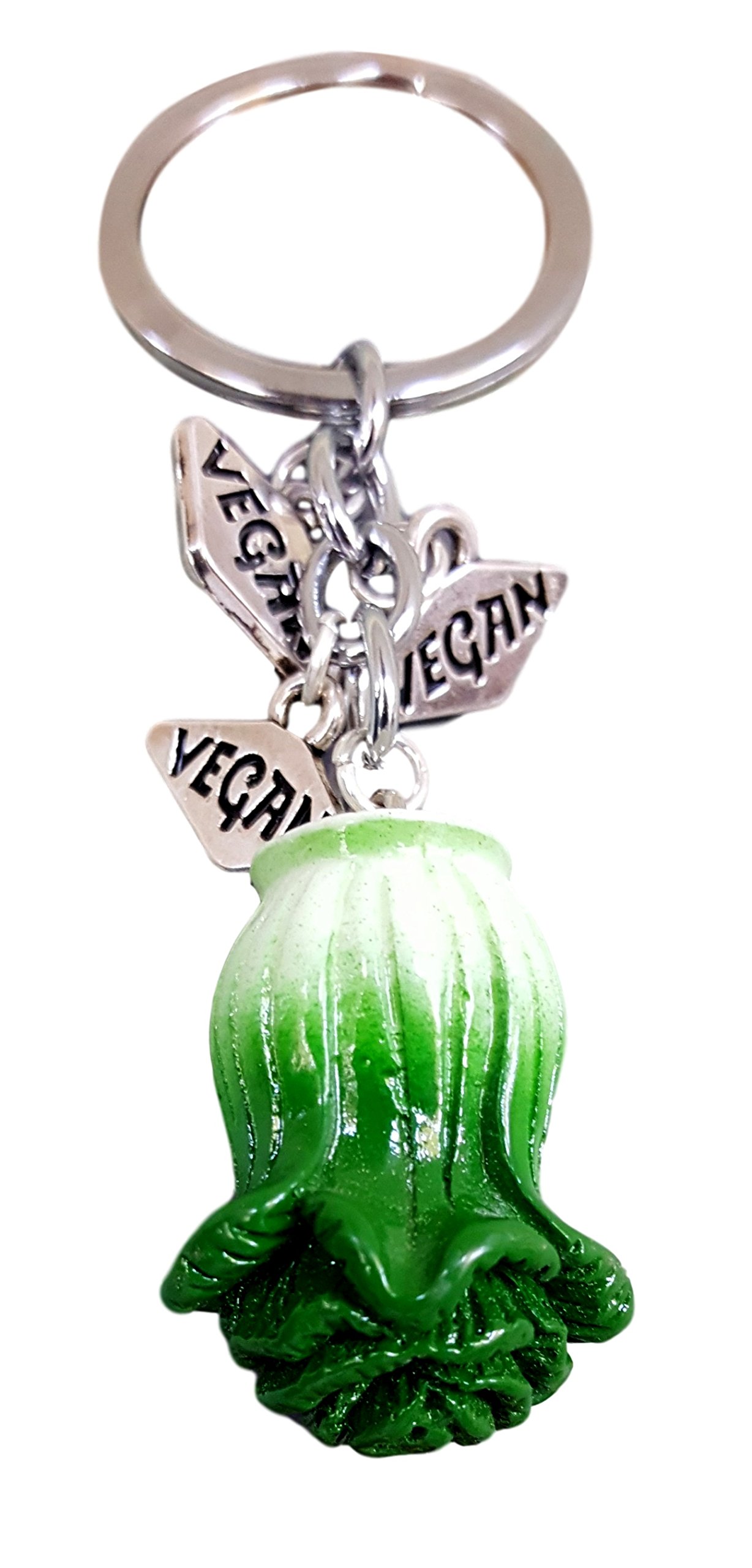 Farralone Vegan Vegetable Charm Cabbage, Dade, Romaine, Fruit, Cherry Tomato, Carrot Keychain