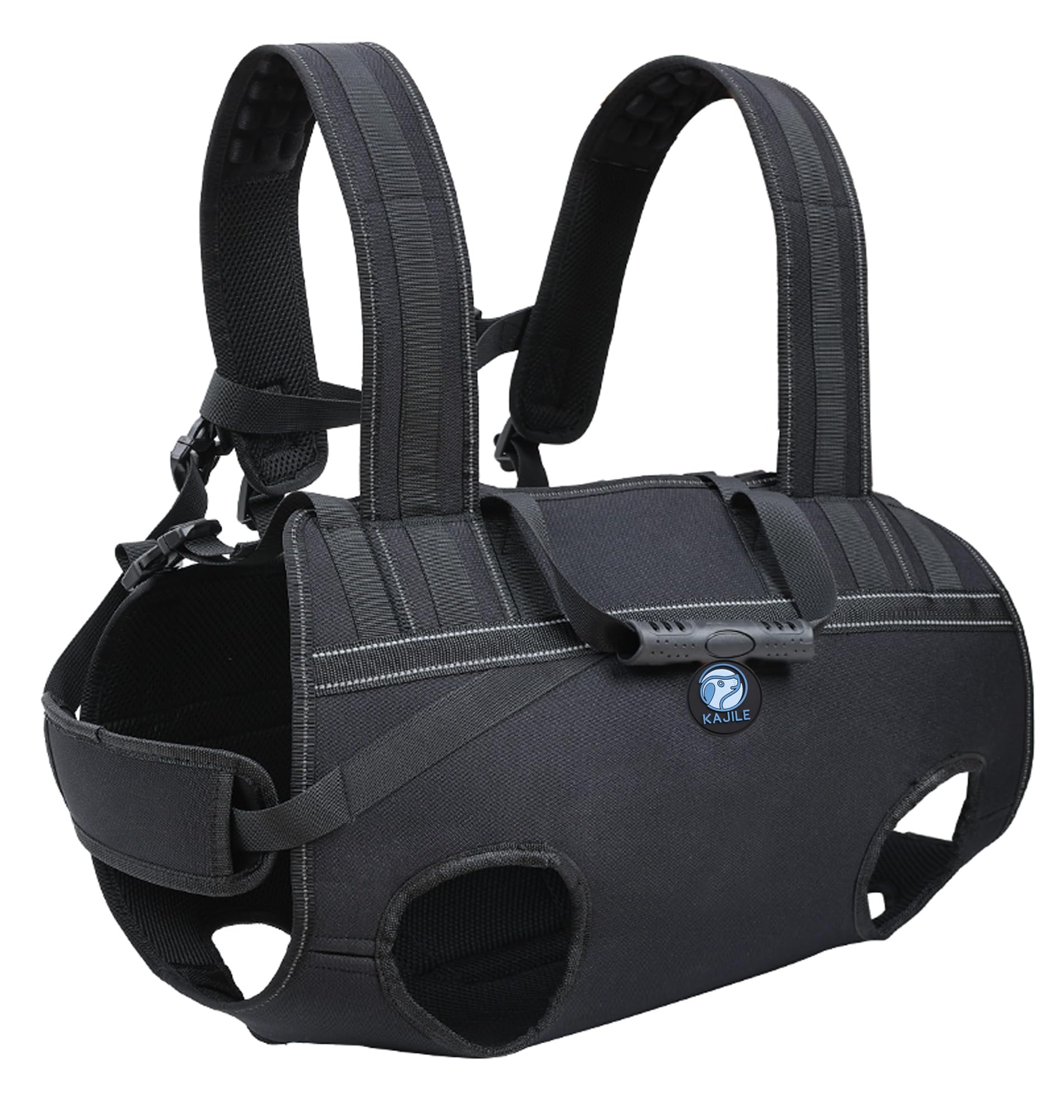 Arnés de Elevación para Perros Mediano Gran,Arnés de Cuerpo Entero Perro,Arnes Ayuda Perro,Arnes de Transporte para Perros, Suave,Impermeable, Ajustable,Negro,3XL
