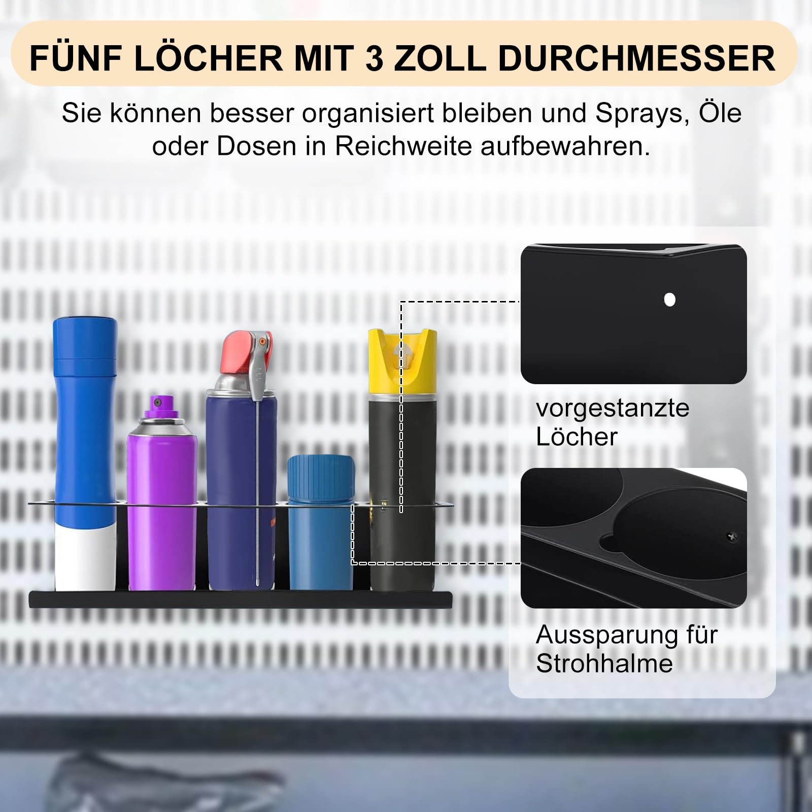 WMLBK Sprühflaschenregal,Dosenhalter für Sprühflaschen Wandregal Dosenhalter Aufbewahrungsregal Spraydosenhalter Werkstatt Halterung (2 Stück)