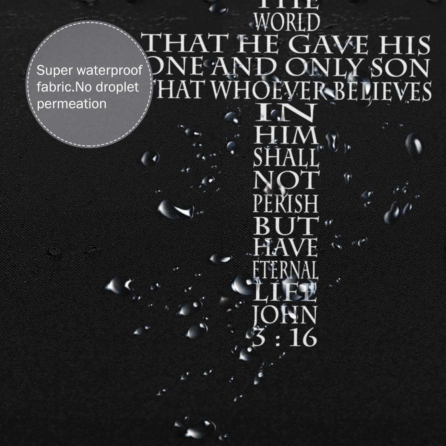 John 316 Cross Jesus Christ God Bathroom Fabric Shower Curtain with 12 Buckles and Hooks, 72x72 Inches for Bathroom Use