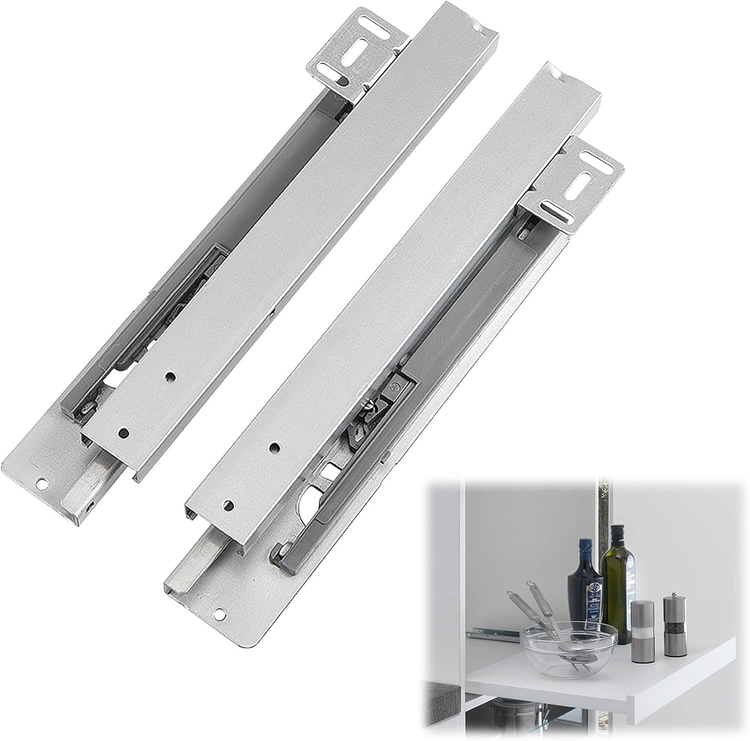 Glissières de tiroir encastrables 350mm Bocguy avec extension complète et fermeture amortie 40kg