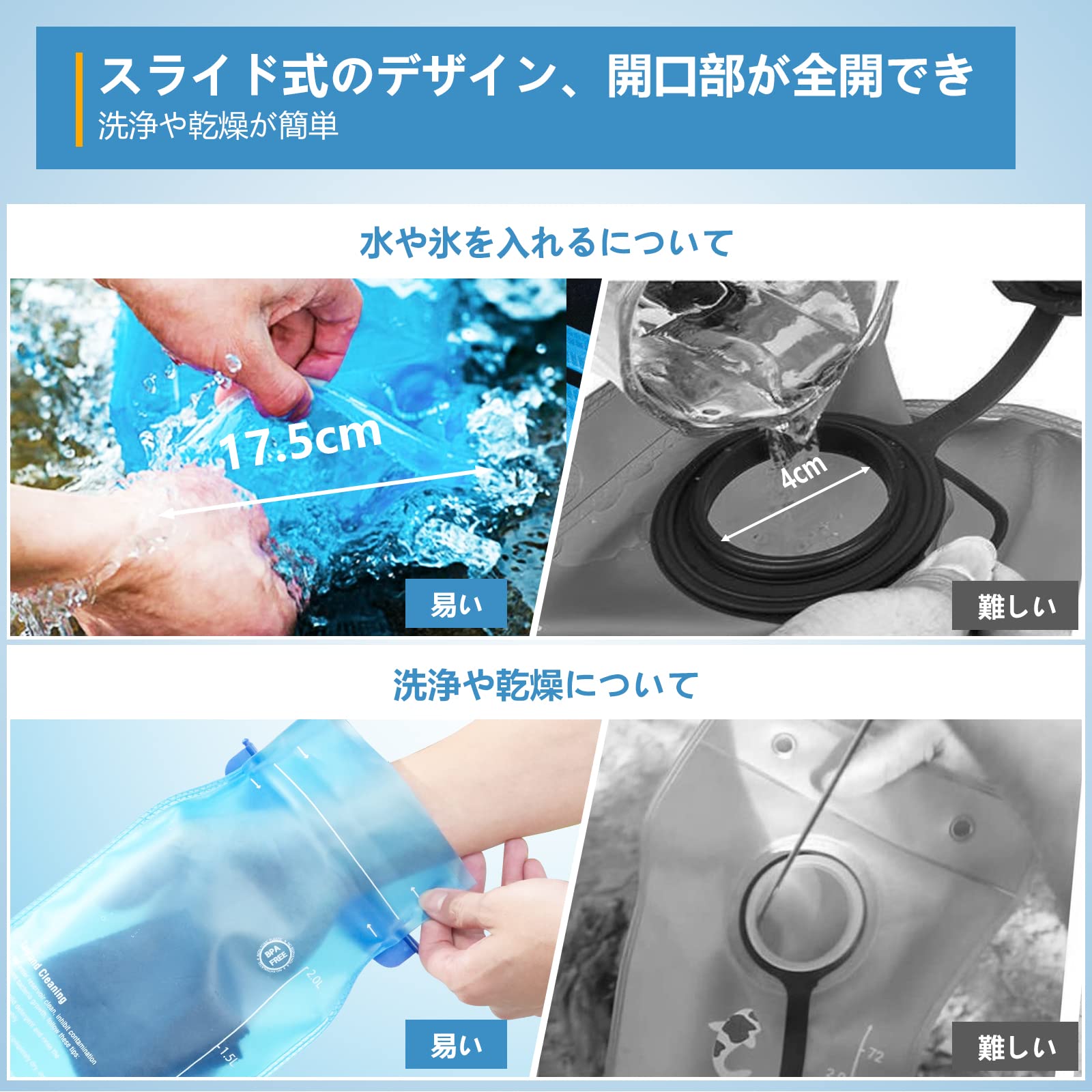 Amazon.co.jp: Pomeney 2L ハイドレーション 最新 全開口式