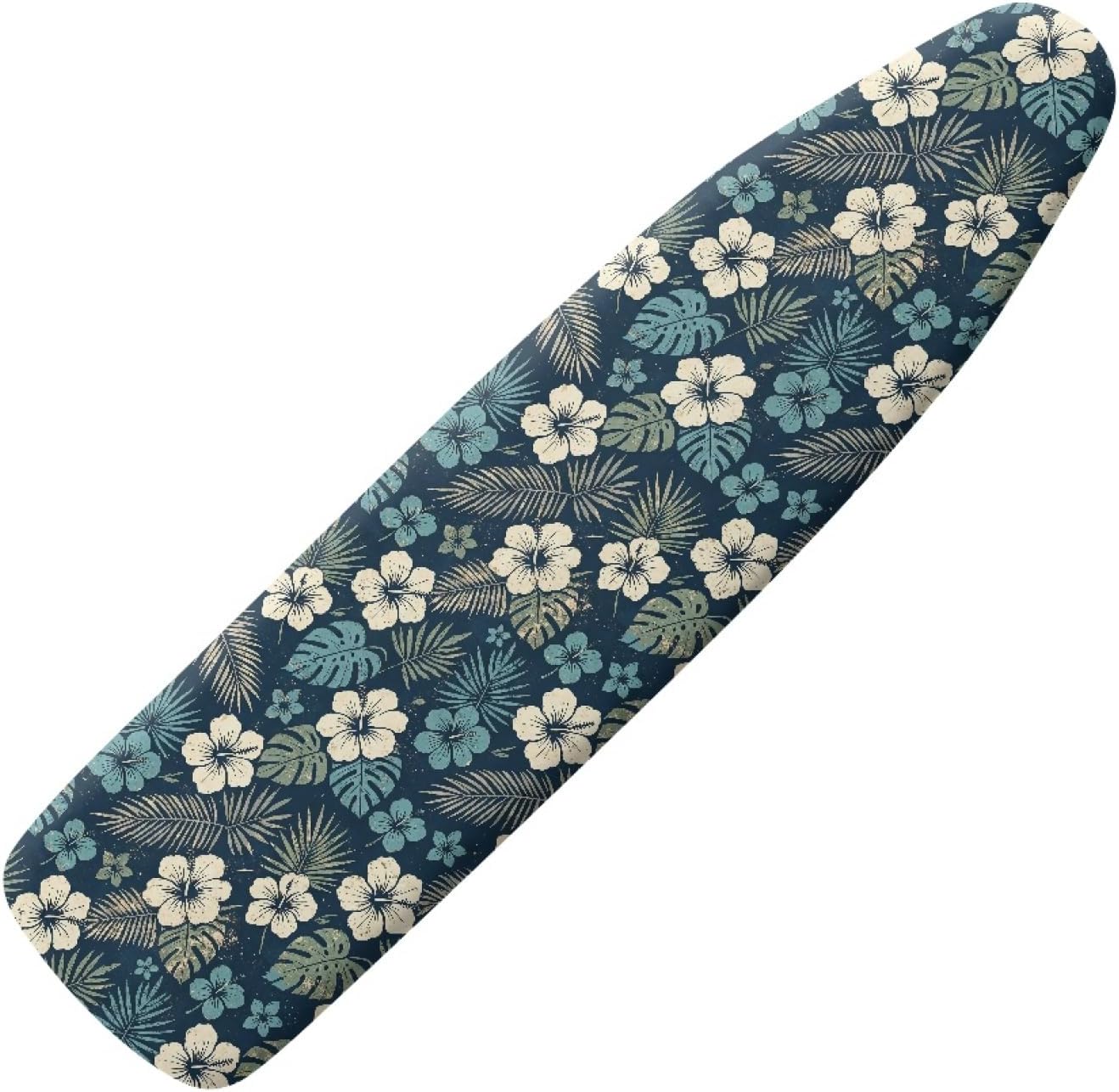 Flowers Ironing Board Cover,16"x55" Standard Ironing Board Cover with Elastic Edge and Hook and Loop Fasteners, Scorch & Stain Resistant, Polyester Home Ironing Board Covers, Urban Flower