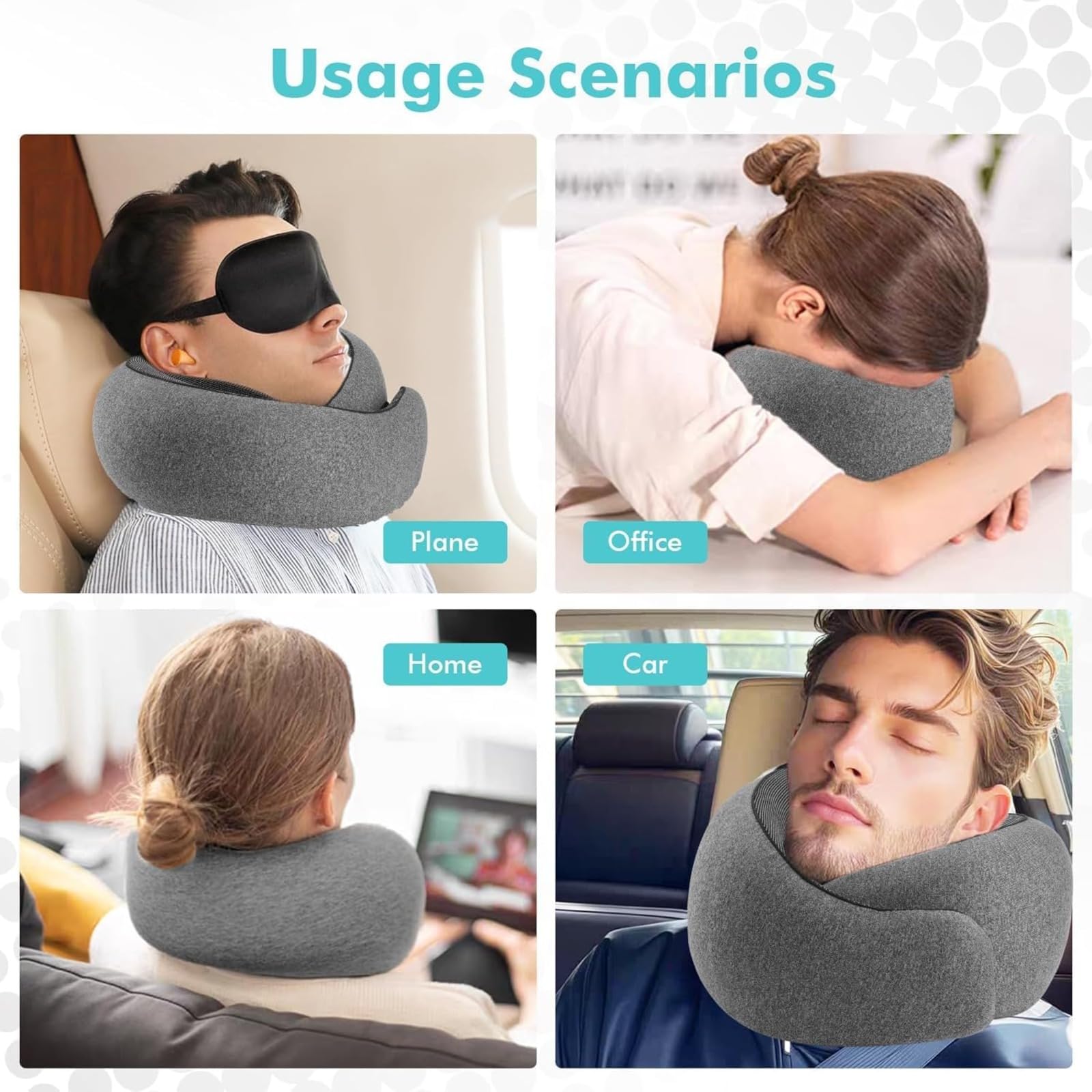 Nomadike NOMAREST | Coussin de Voyage en Mémoire de Forme, Oreiller de Voyage, avec Sac de Transport, Essentiel pour Le Sommeil de Longs Vols (Rose)