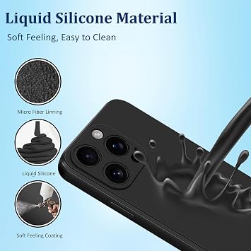 Cyber-Tech Silicone Case for iPhone 11 Pro 5.8-Inch, Silky-Soft Touch Protective Phone Case, Thin Fit Shockproof Cover with Microfiber Lining (Black)