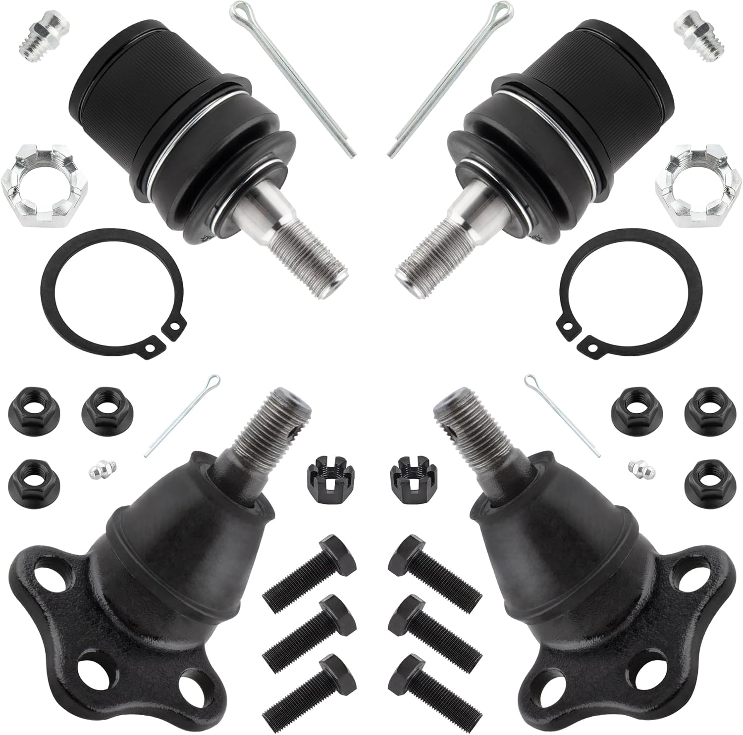 K7395 K7392 Front Upper & Lower Suspension Ball Joints Left & Right for Dodge Dakota 2000-2004 Durango 2000-2003 4WD, Pack of 4