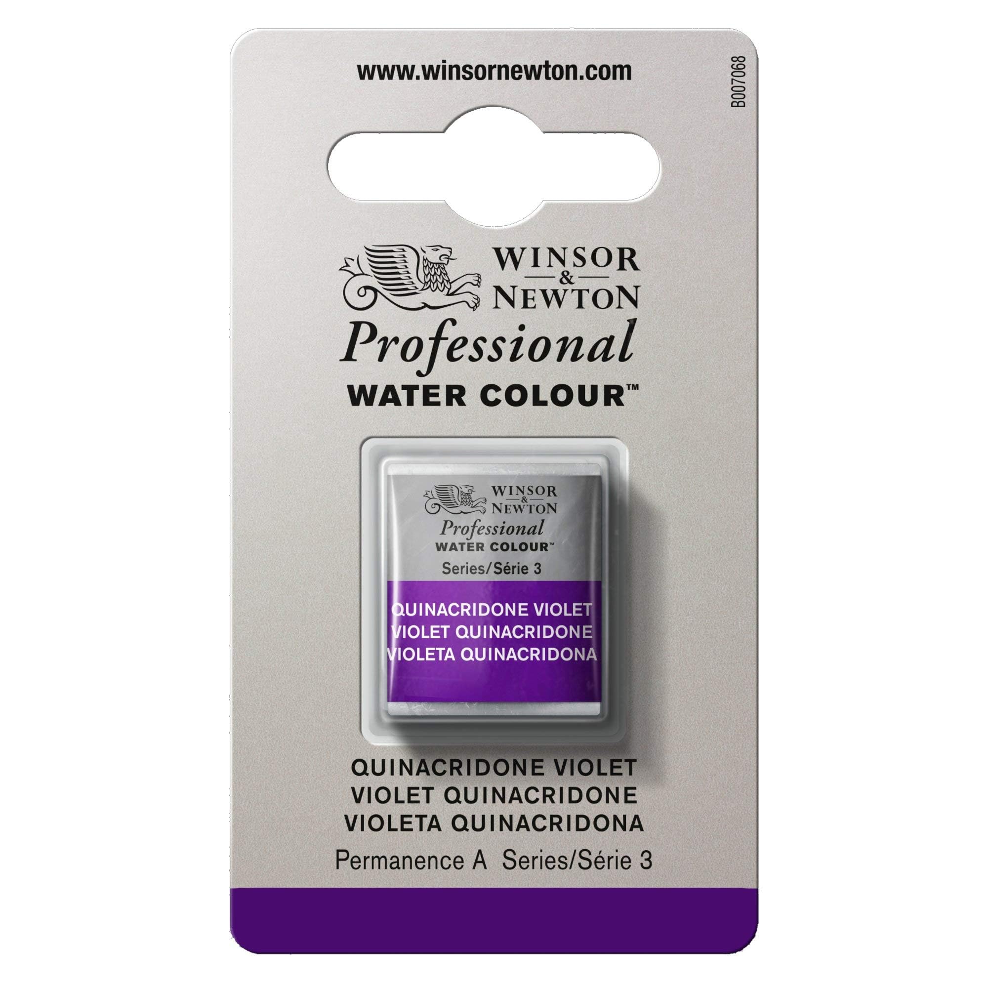 Winsor and Newton 0101550 Proffesional Water Colour, Half Pan Size, Quinacridone Violet, Pack of 3 — image 1