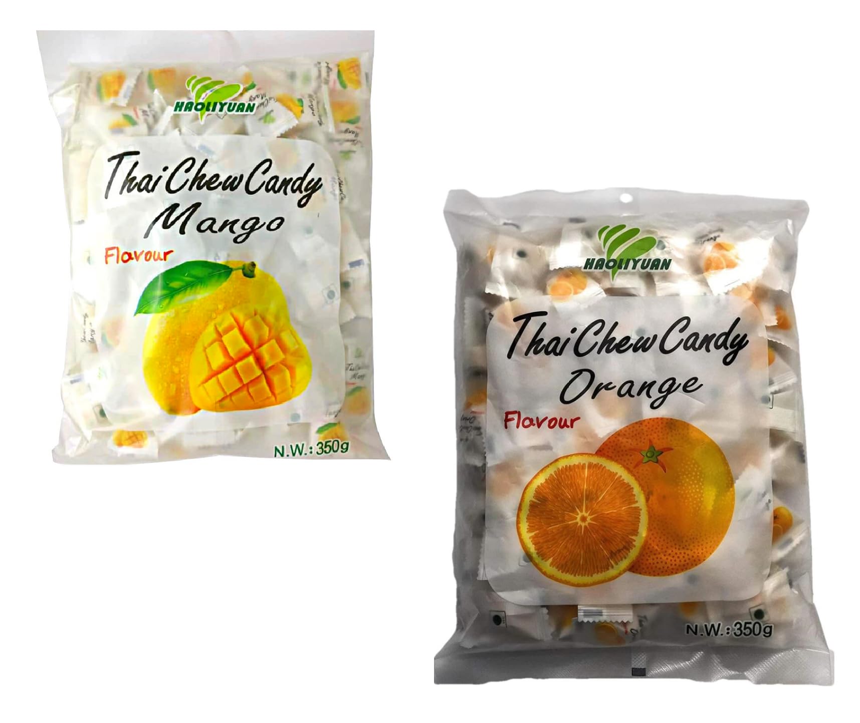 Thai Chew Mango Candy and Thai Chew Orange Flavored Candy (2 x 350g)