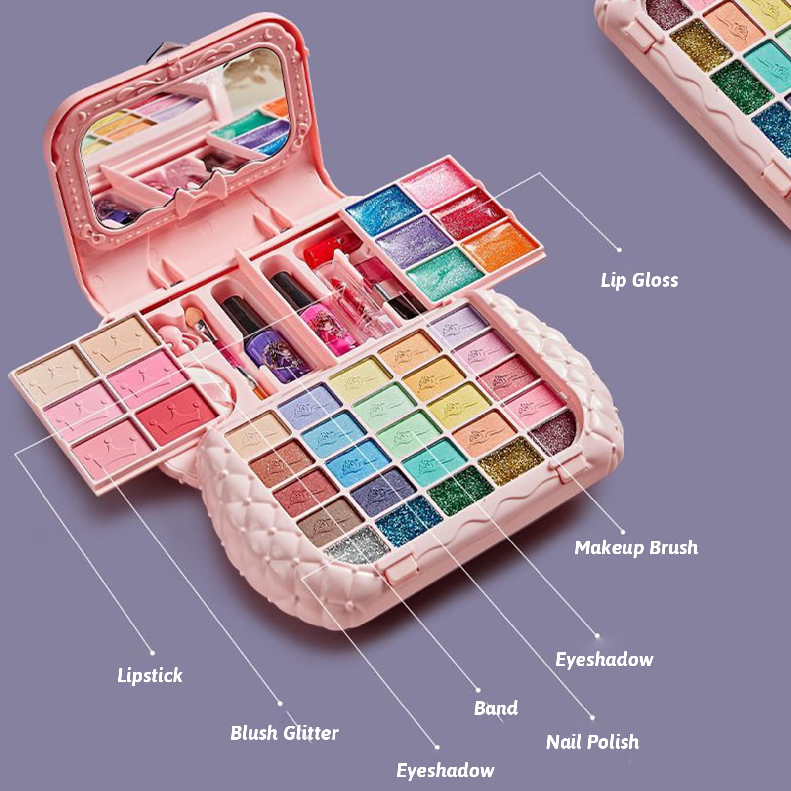 Kit Trucco Bambina Kit Trucco Reale Sicuro E Delicato | Set Cosmetico Giocattolo Vero Lavabile Per Bambini Di Ruolo Travestimento Festa Salone Di Bellezza Cosmetico Glitter